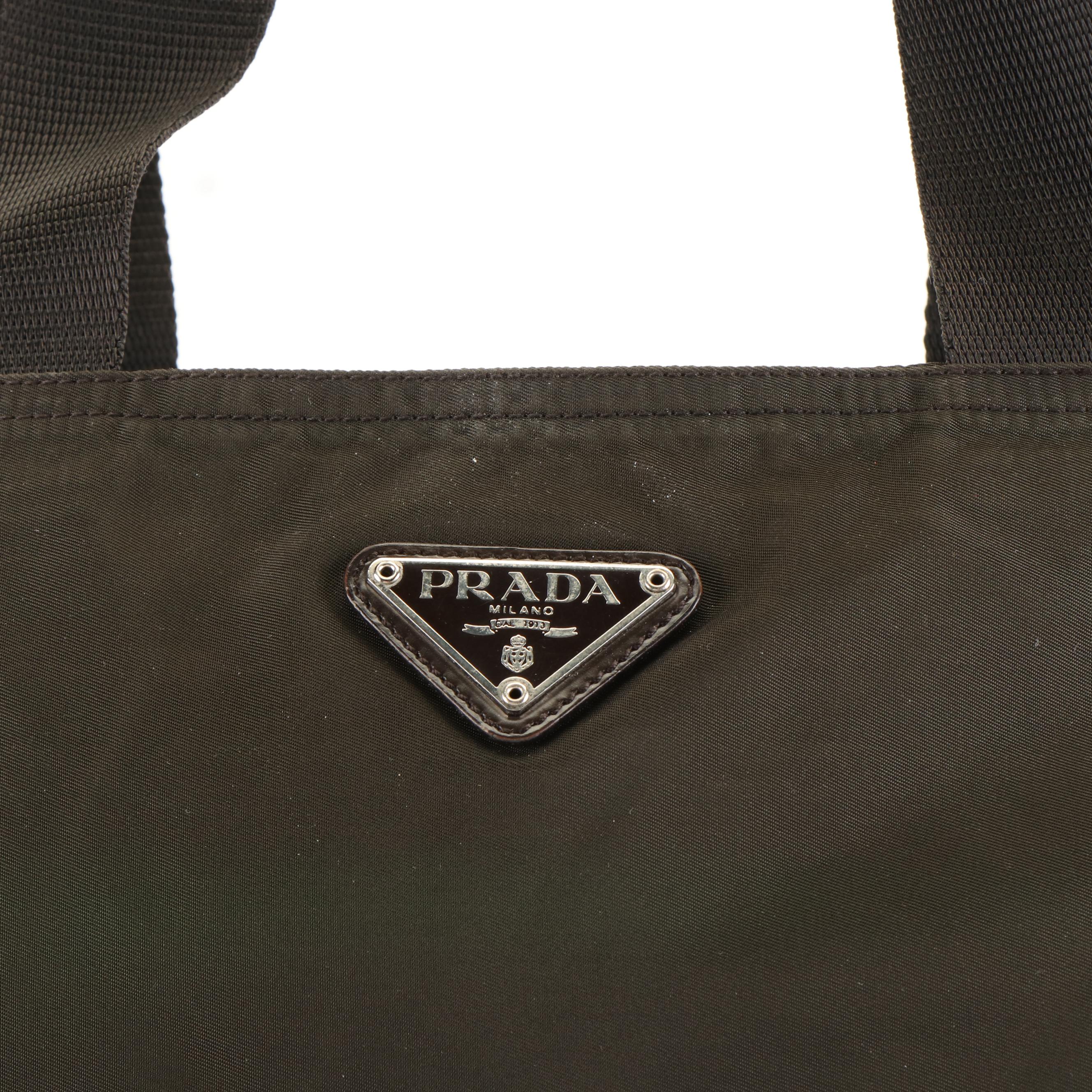Prada Tessuto Tote Bag in Khaki Green Nylon