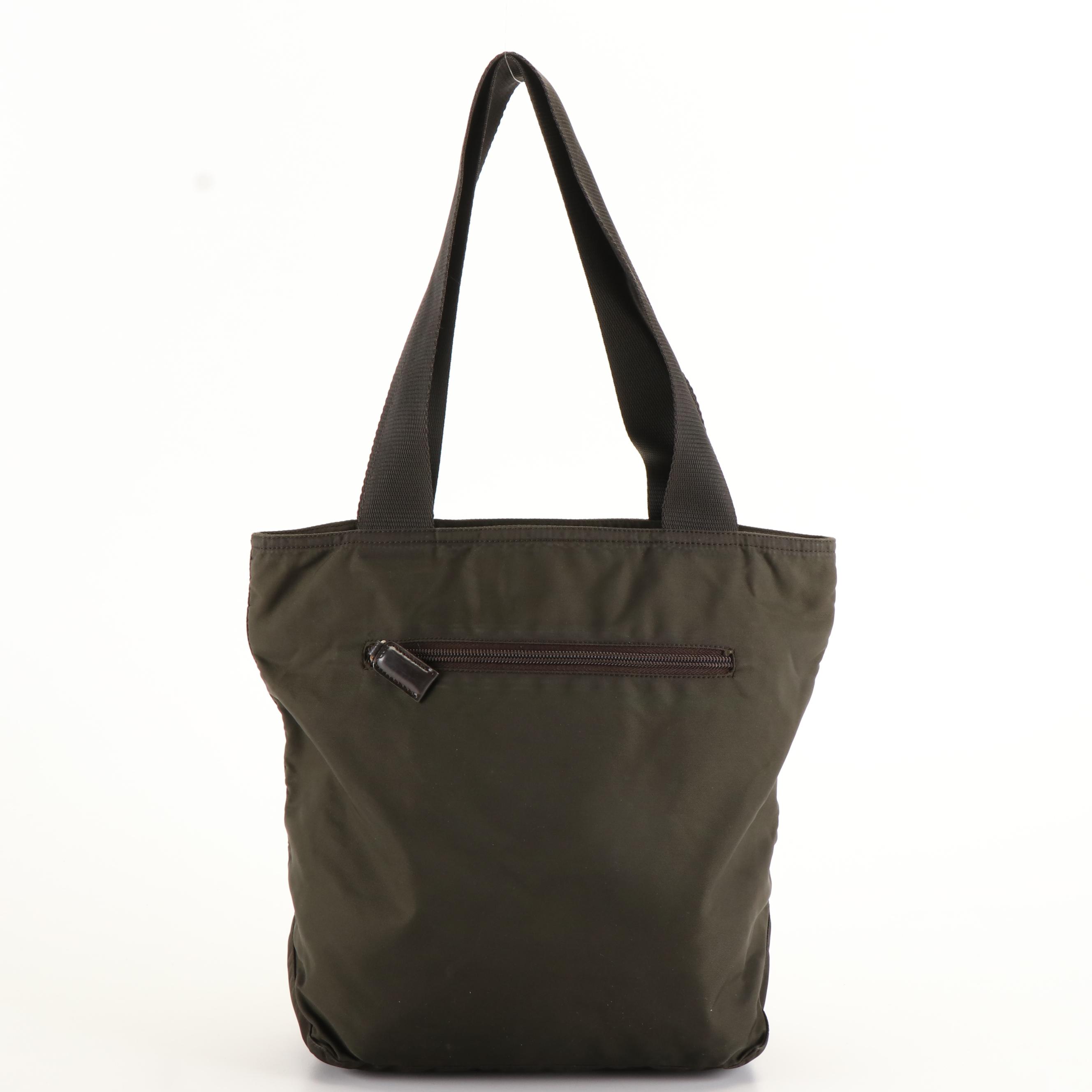Prada Tessuto Tote Bag in Khaki Green Nylon