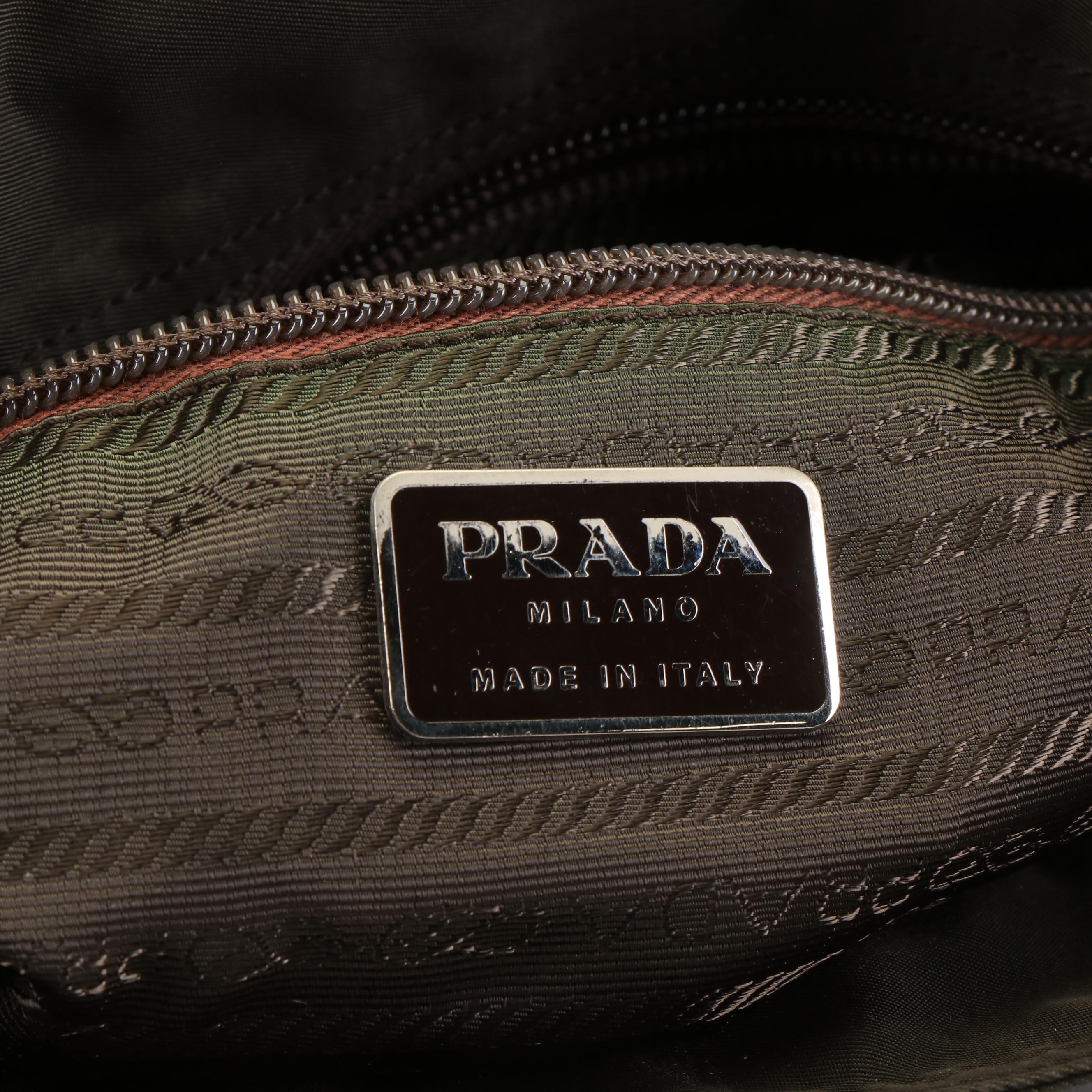 Prada Tessuto Tote Bag in Khaki Green Nylon
