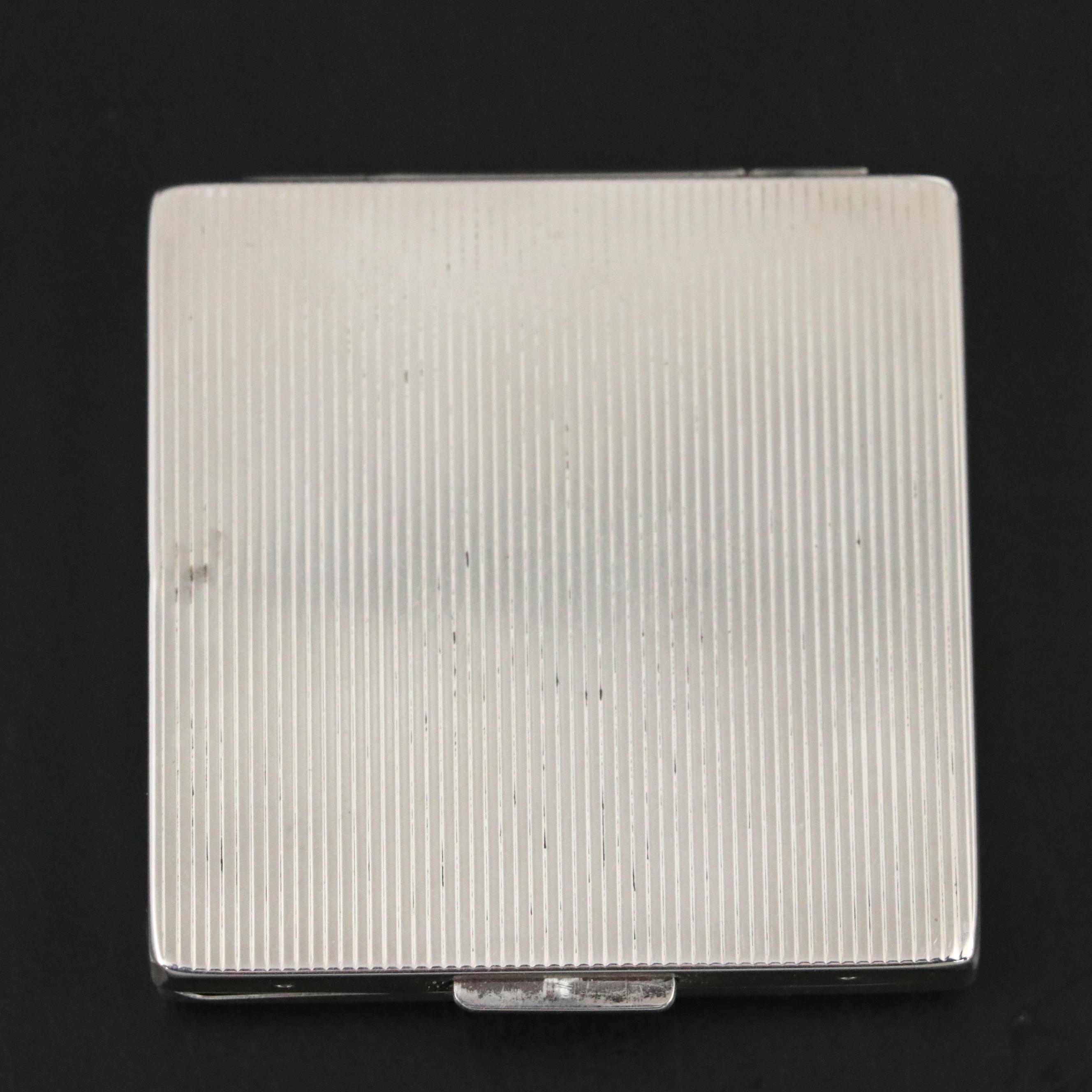 Tiffany & Co. Sterling and 14K Powder Compact with Square Cut Ruby Inlay