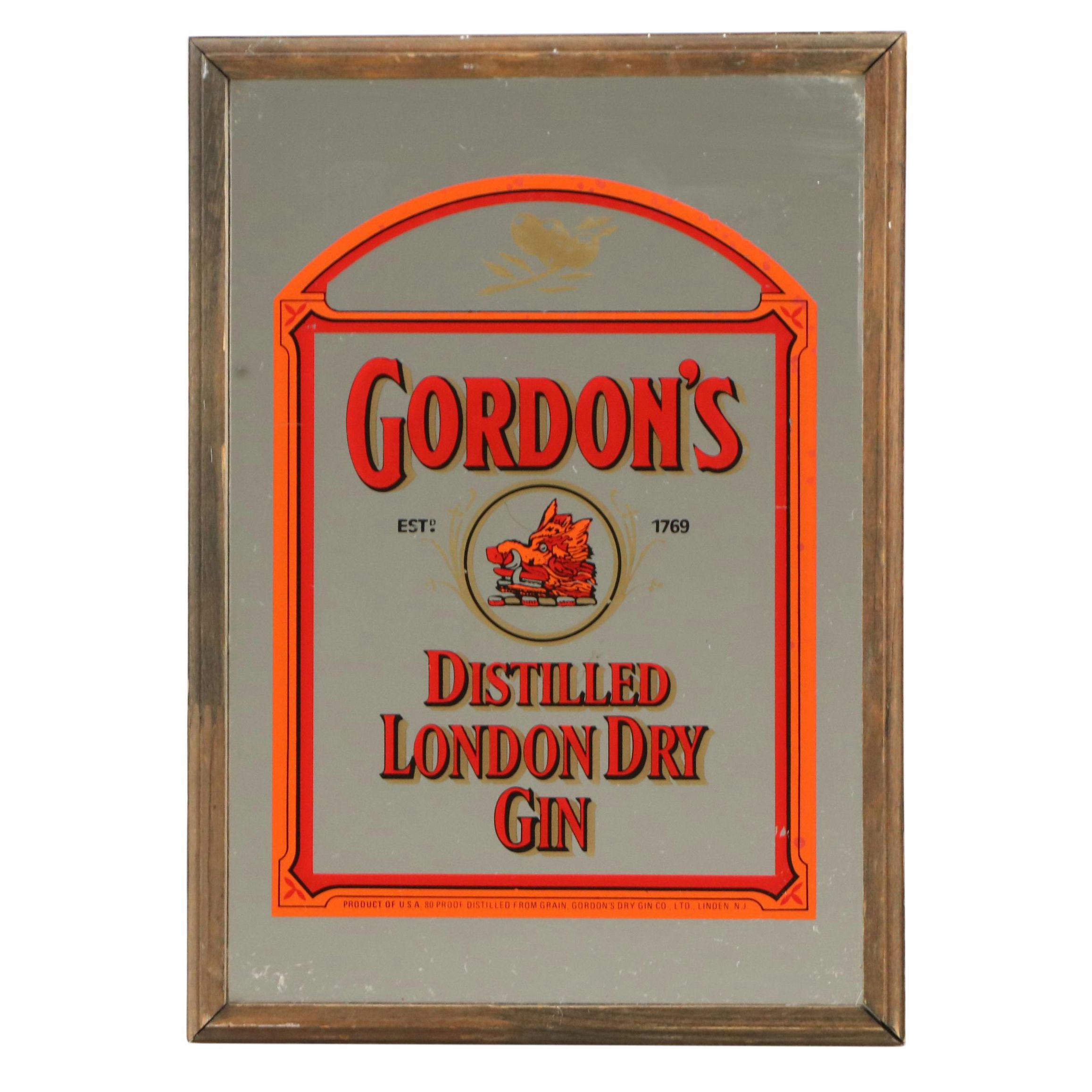 Anheuser-Busch Budweiser & Gordon's Gin Painted Bar Mirrors