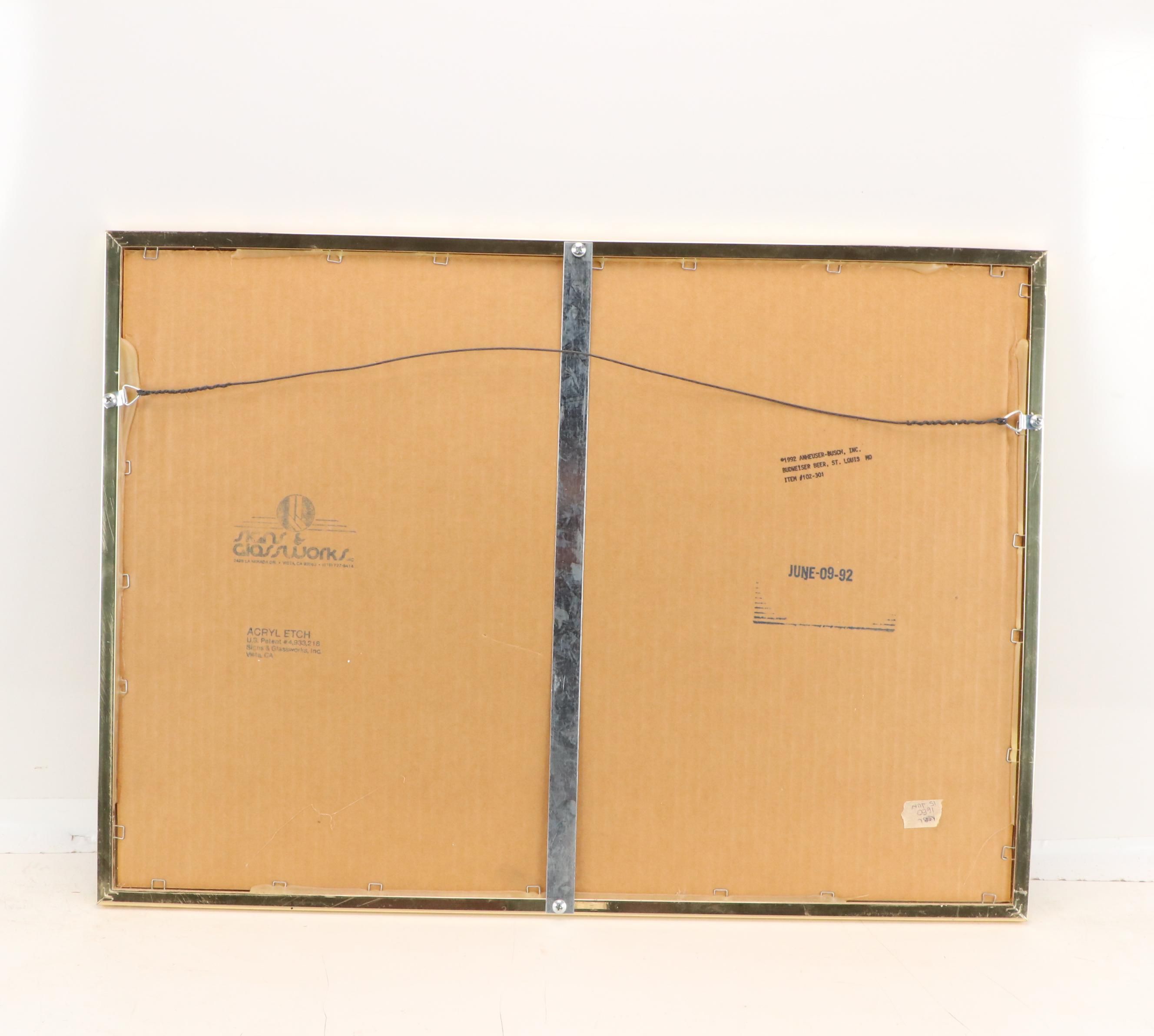 Anheuser-Busch Budweiser & Gordon's Gin Painted Bar Mirrors