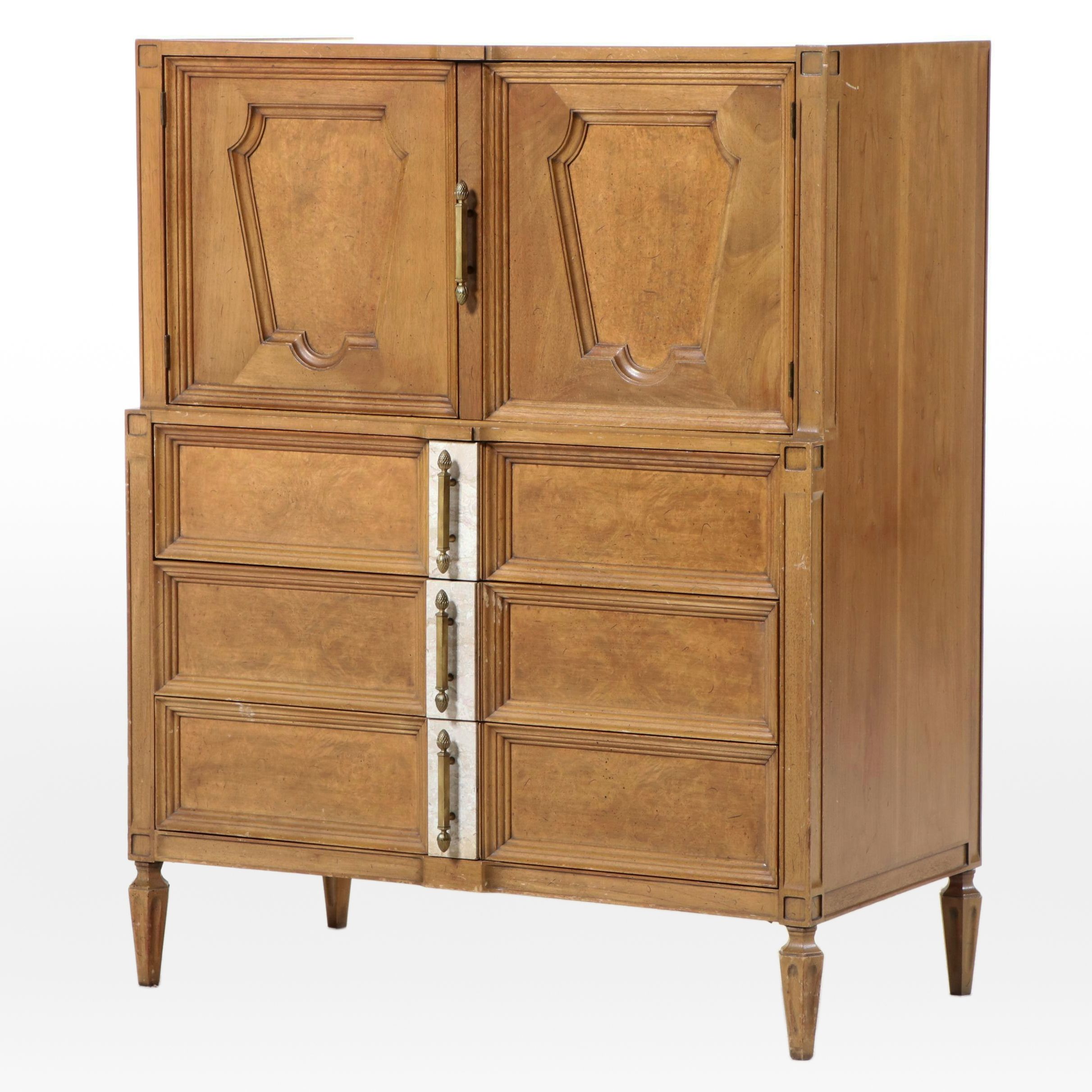 Romweber "Caravan" Cherry, Walnut, Burlwood, & Polished Stone Clothes Press