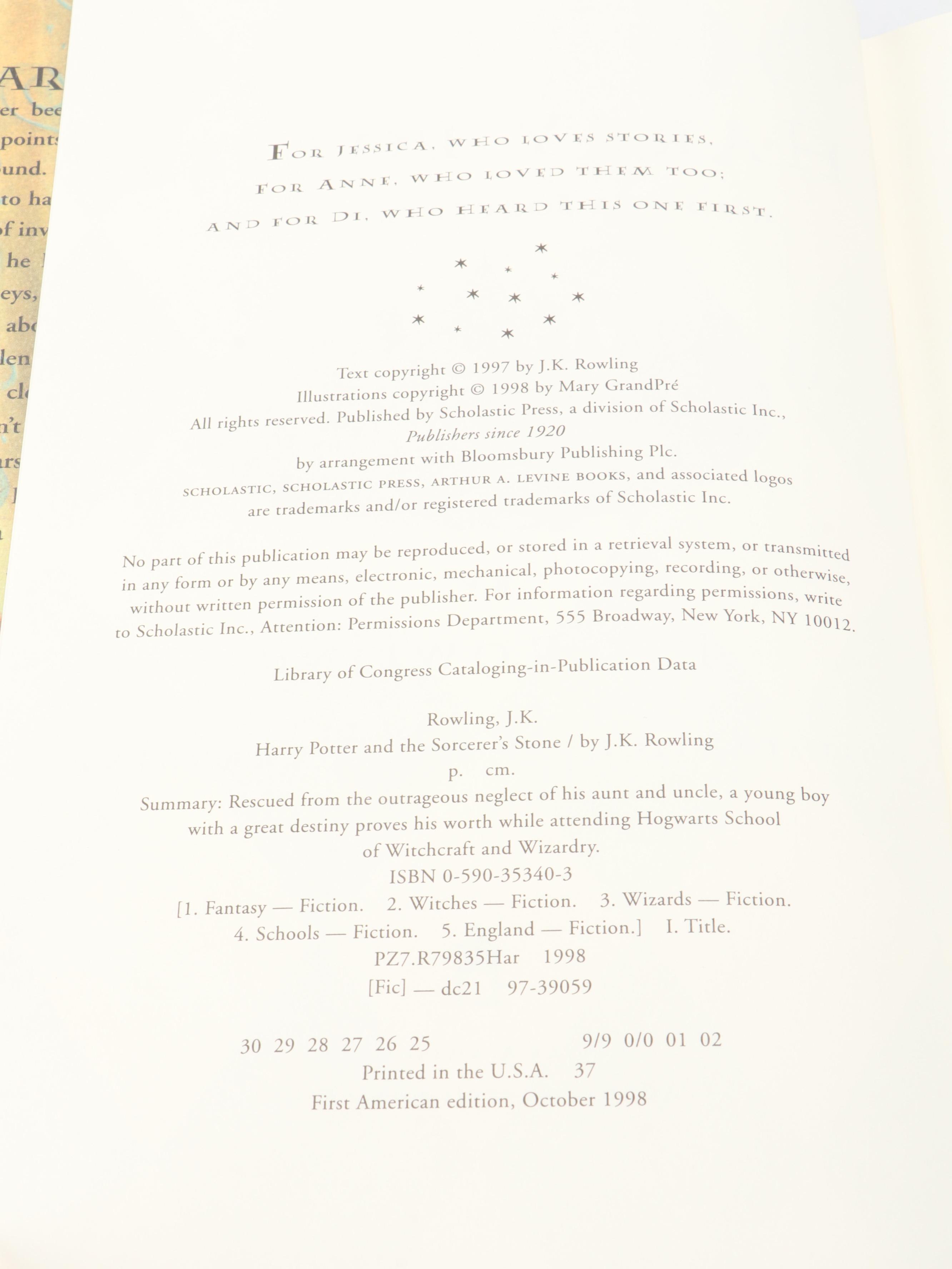 First American Edition "Harry Potter" Complete Series by J. K. Rowling