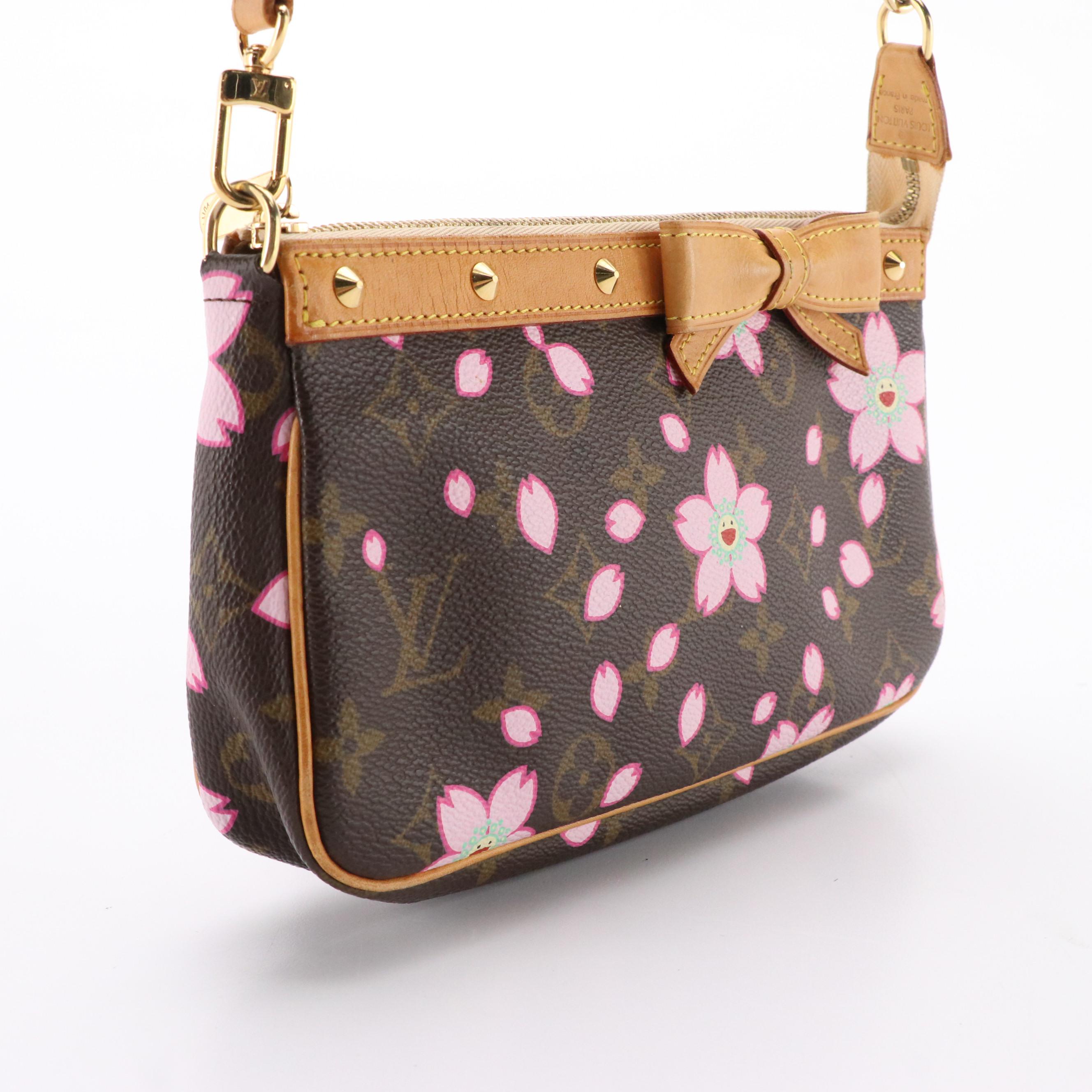 Louis Vuitton x Takashi Murakami Pochette Bag in Cherry Blossom Monogram Canvas