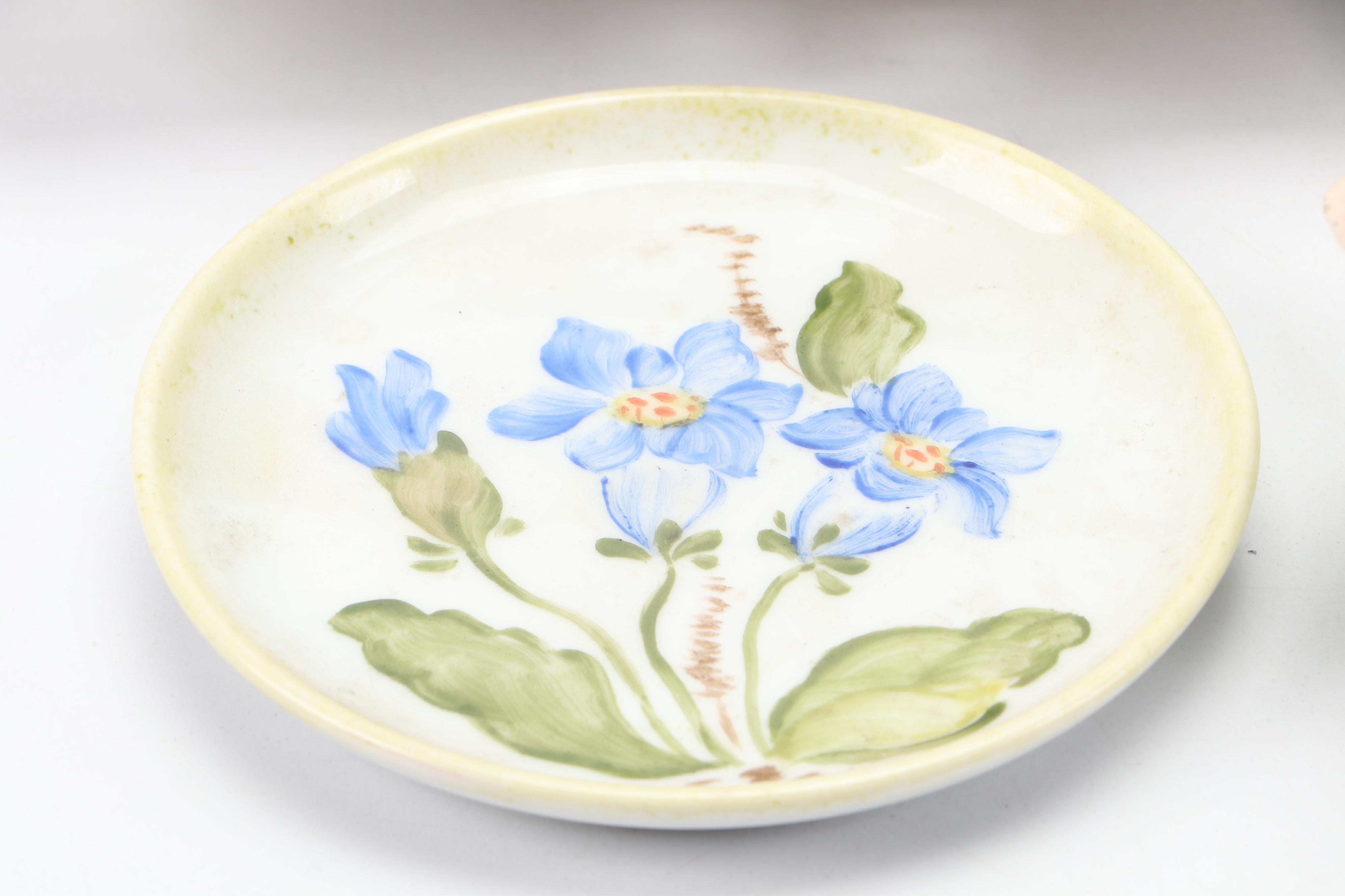 Italian Capodimonte Flowers with More Hand-Painted Ceramic Table Accessories