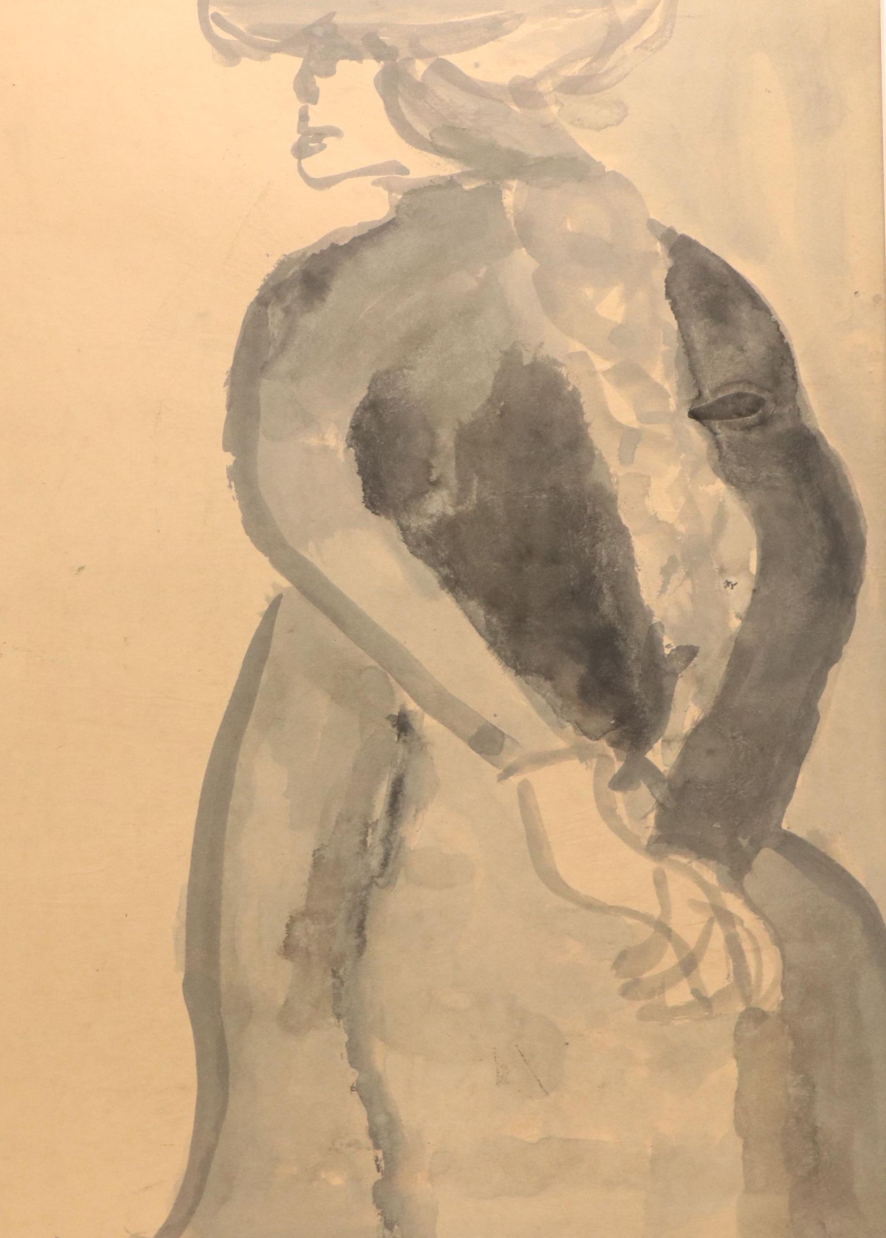 Itamar Siani Figural Ink Drawing, 1960