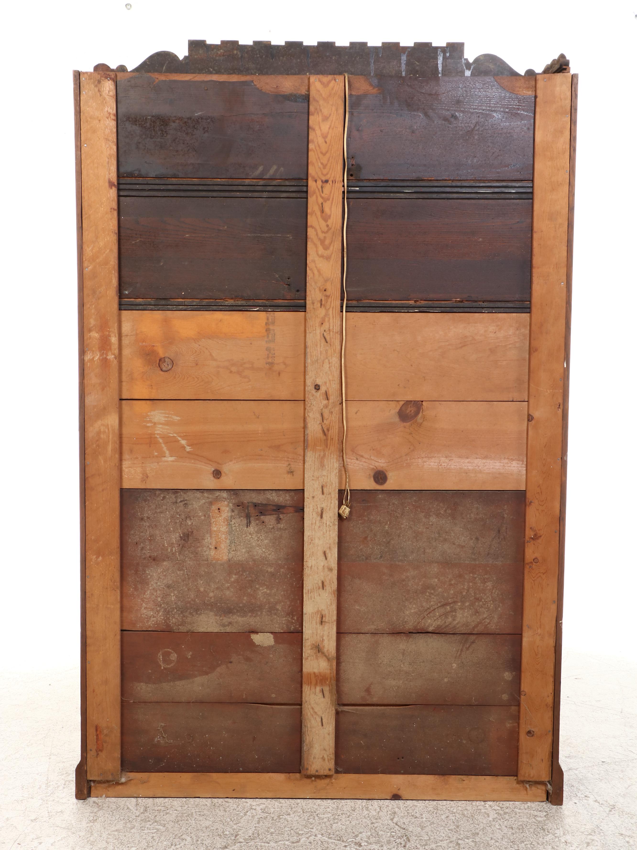 Victorian Style Walnut, Burl Walnut, Quartersawn Oak Display Cabinet