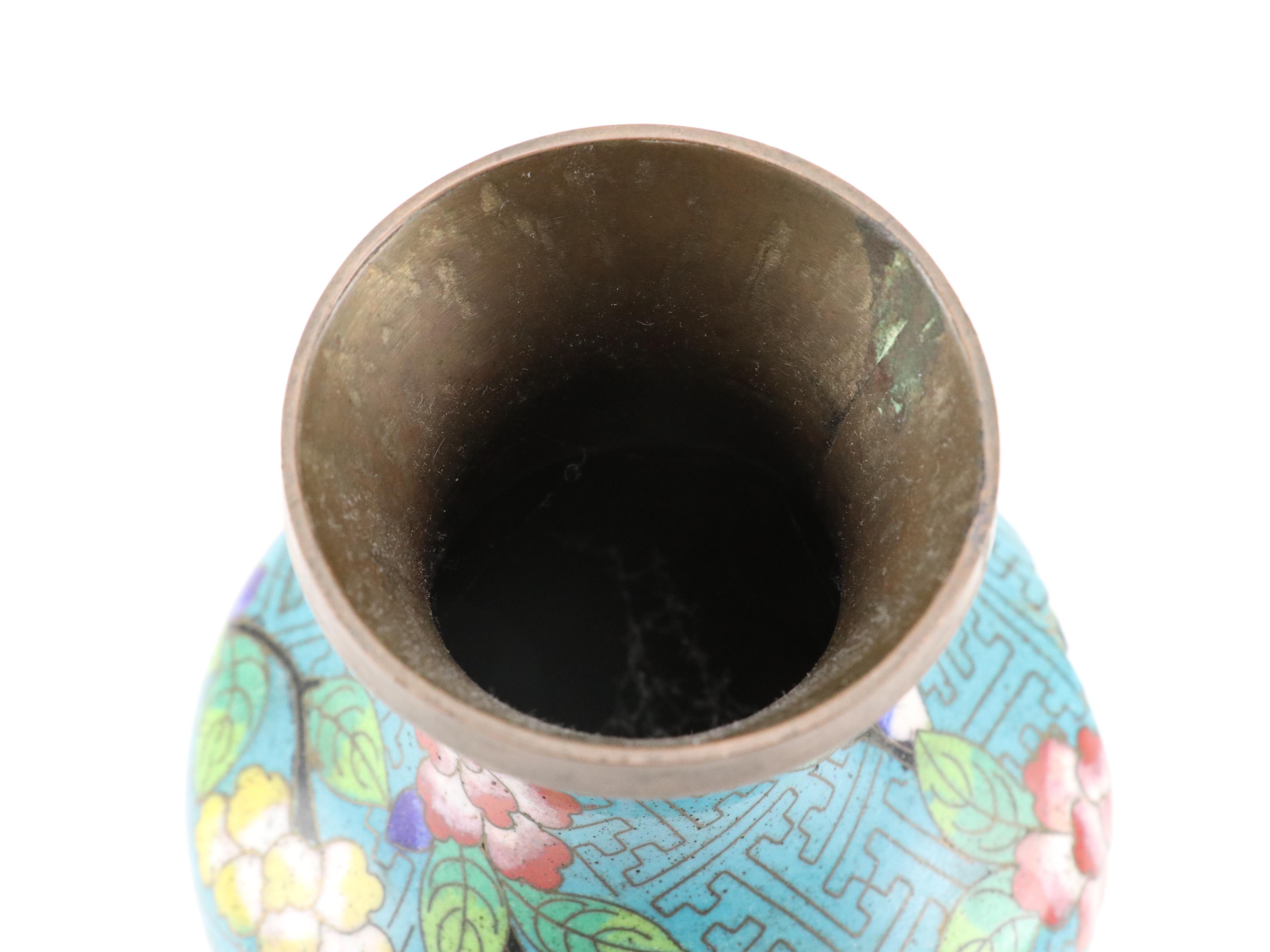 Chinese Cloisonné Enamel Over Metal Vases