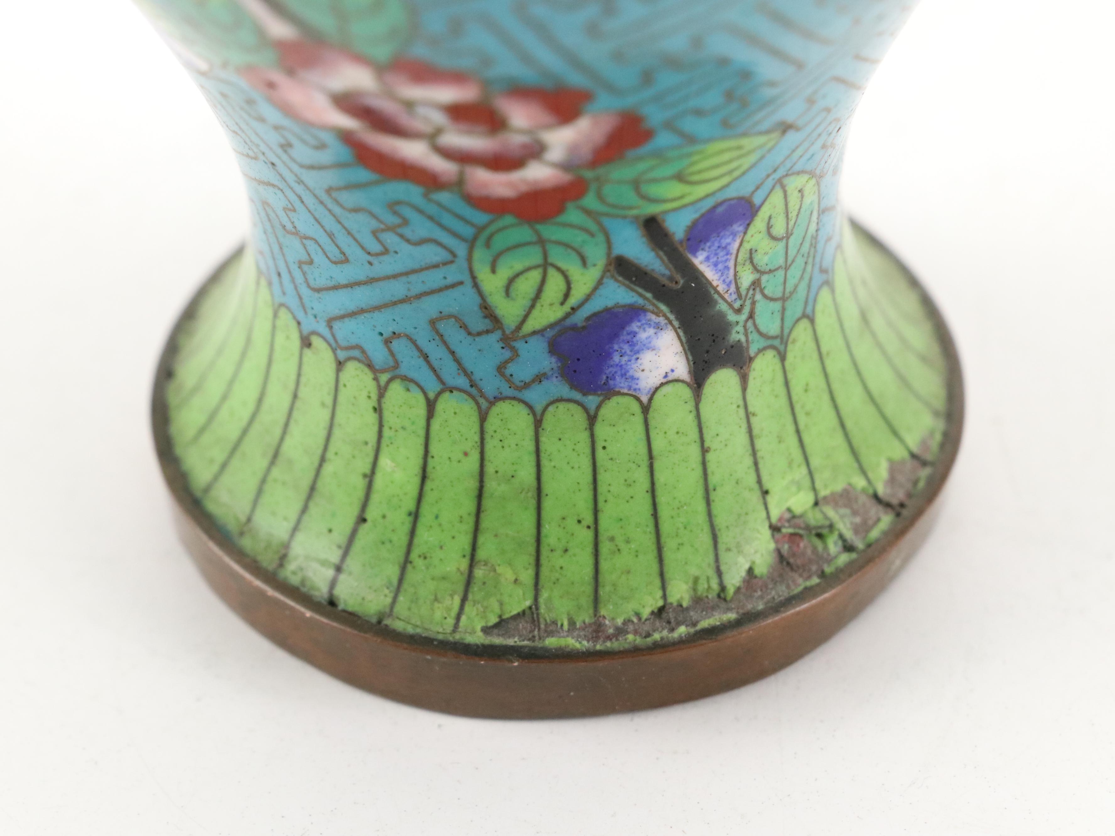 Chinese Cloisonné Enamel Over Metal Vases