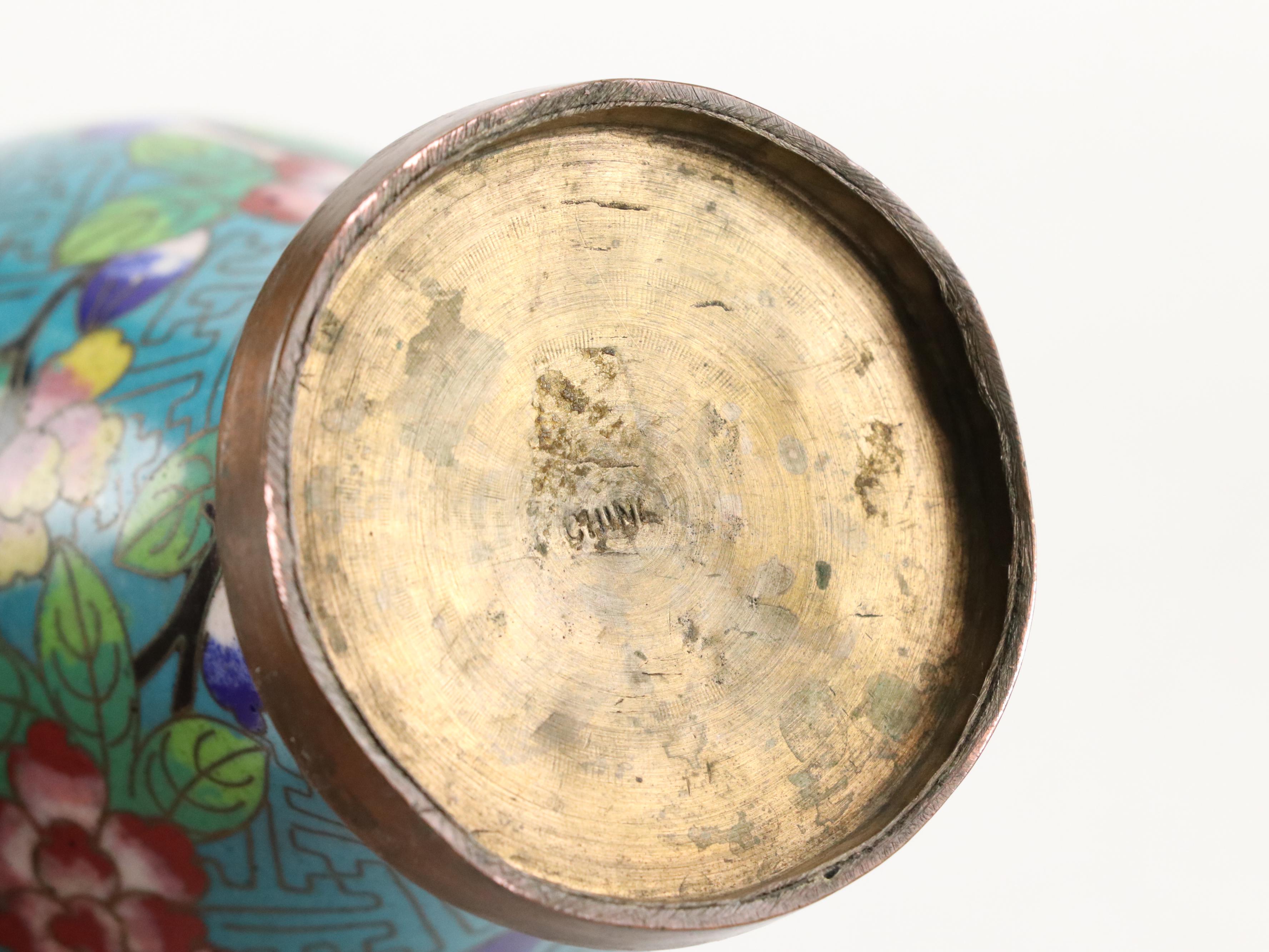 Chinese Cloisonné Enamel Over Metal Vases