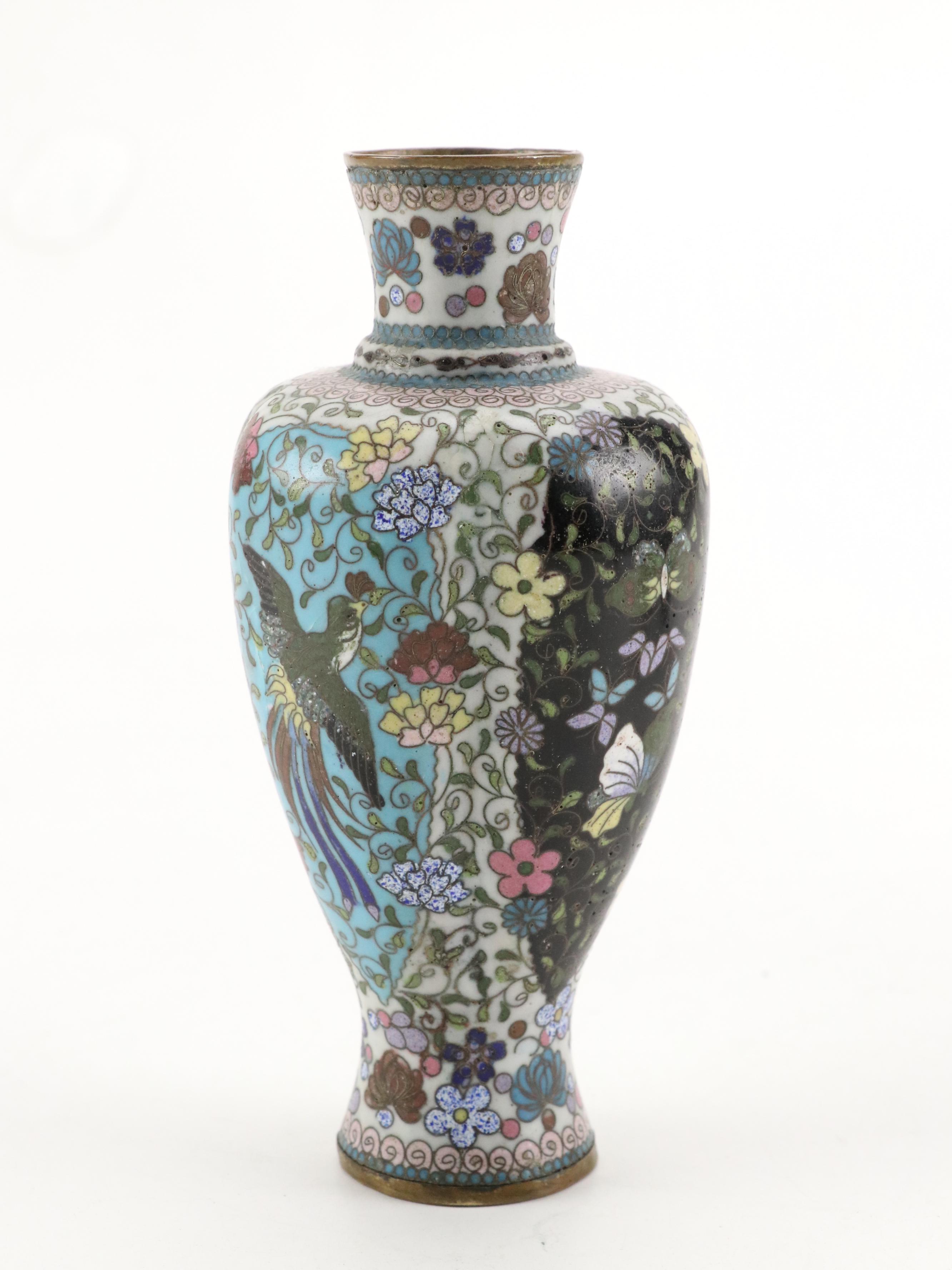 Chinese Cloisonné Enamel Over Metal Vases