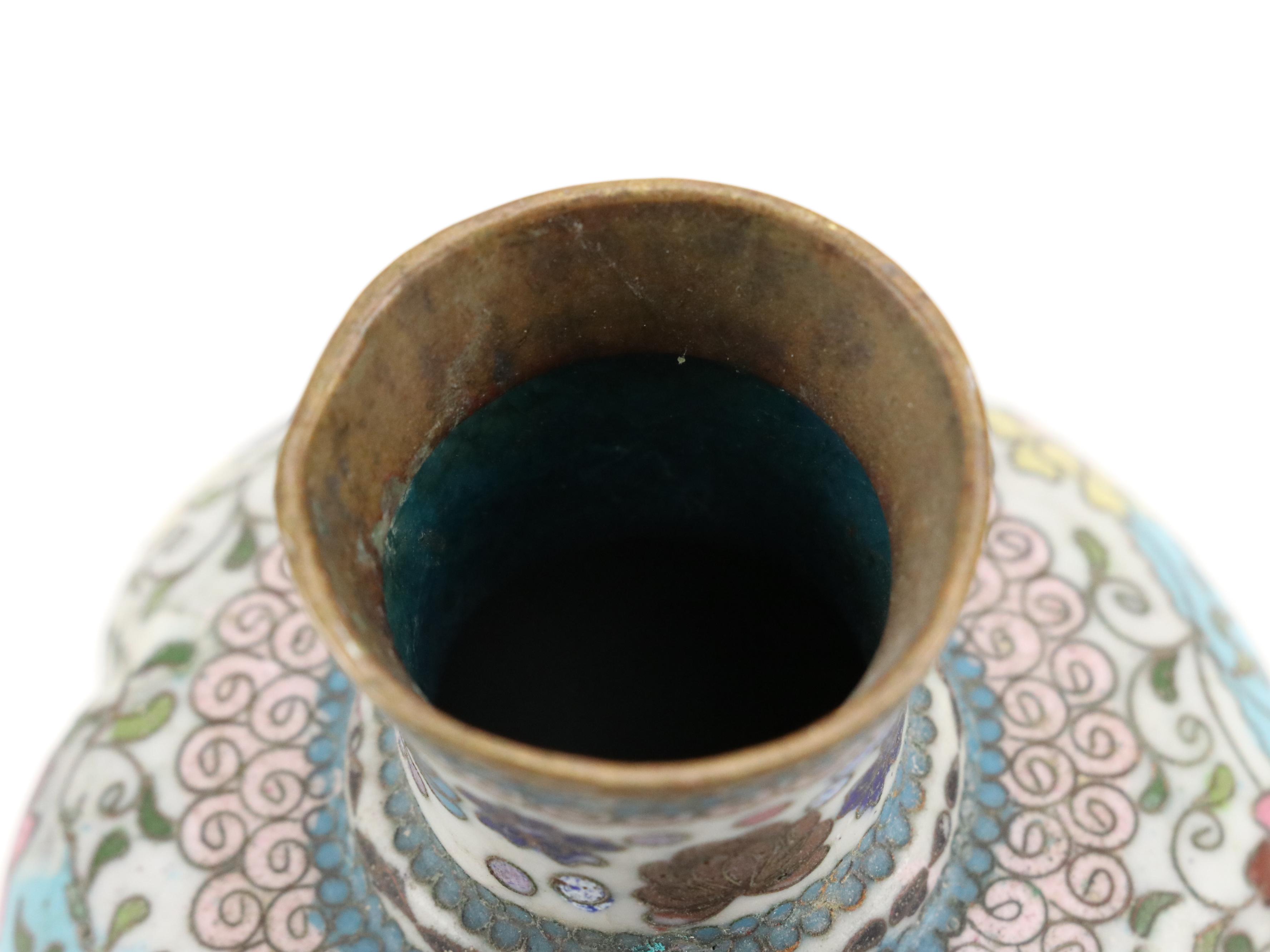 Chinese Cloisonné Enamel Over Metal Vases