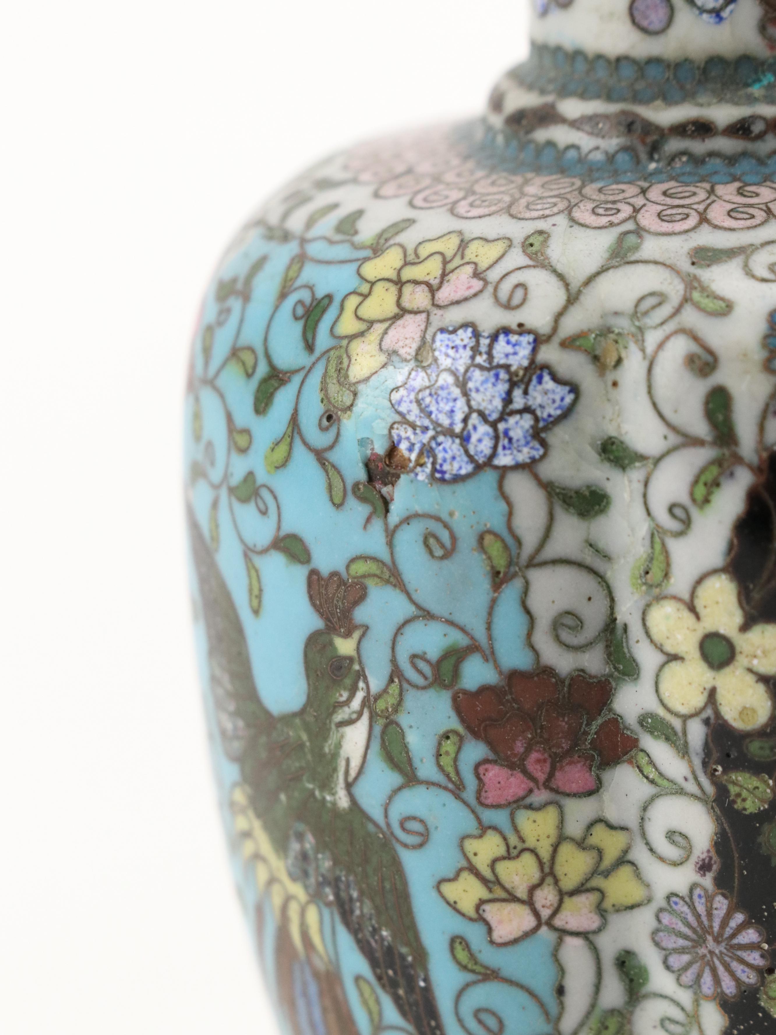 Chinese Cloisonné Enamel Over Metal Vases