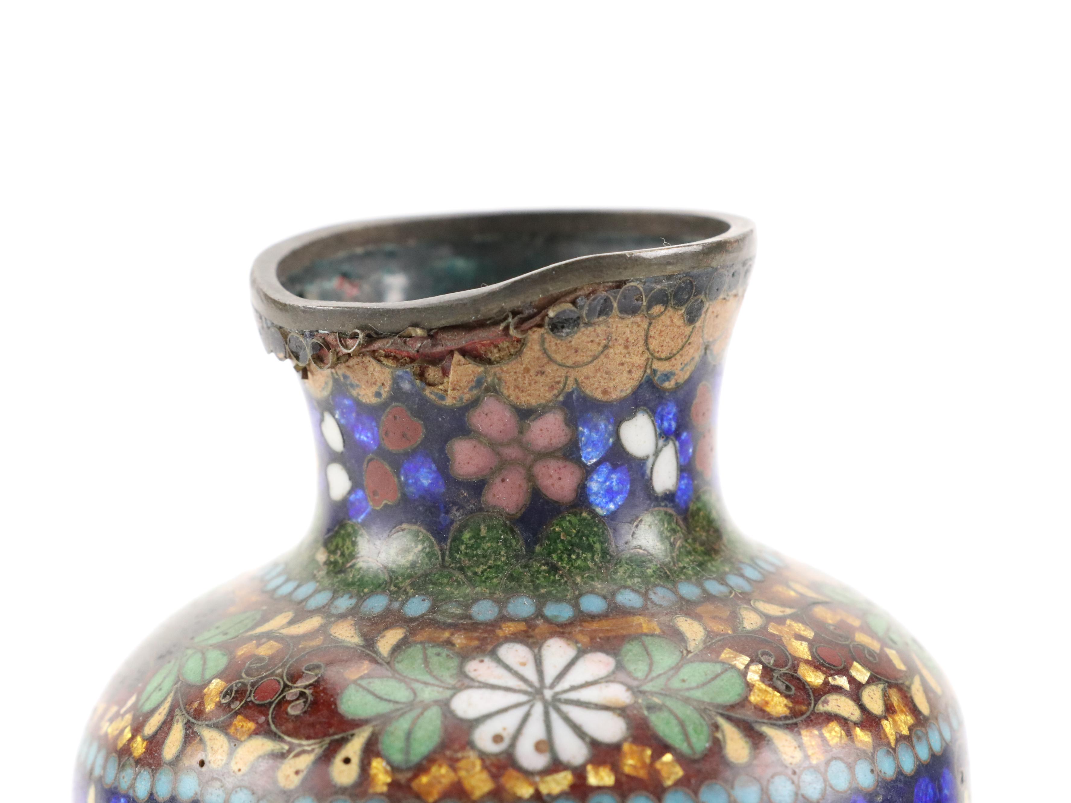 Chinese Cloisonné Enamel Over Metal Vases