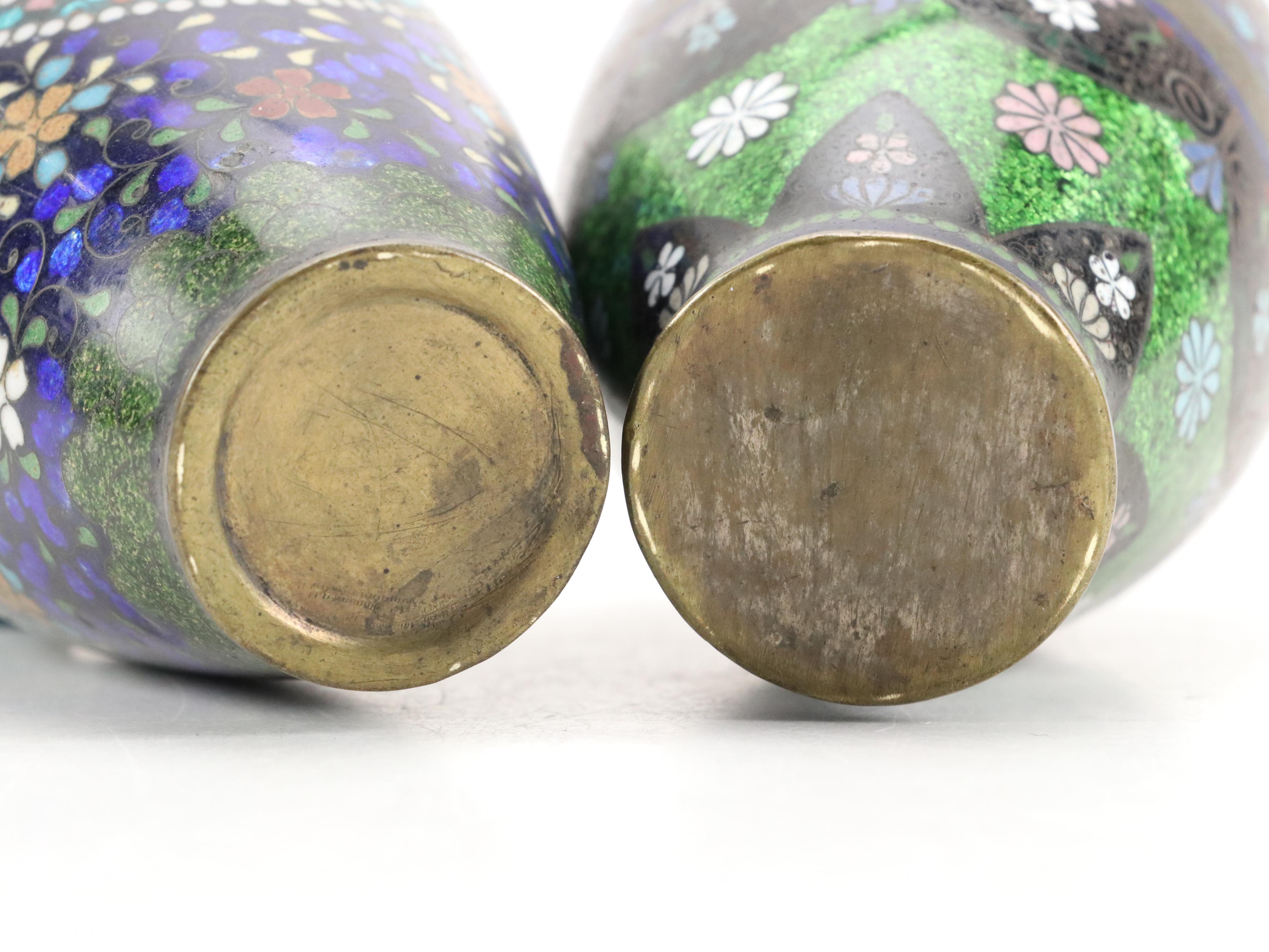 Chinese Cloisonné Enamel Over Metal Vases