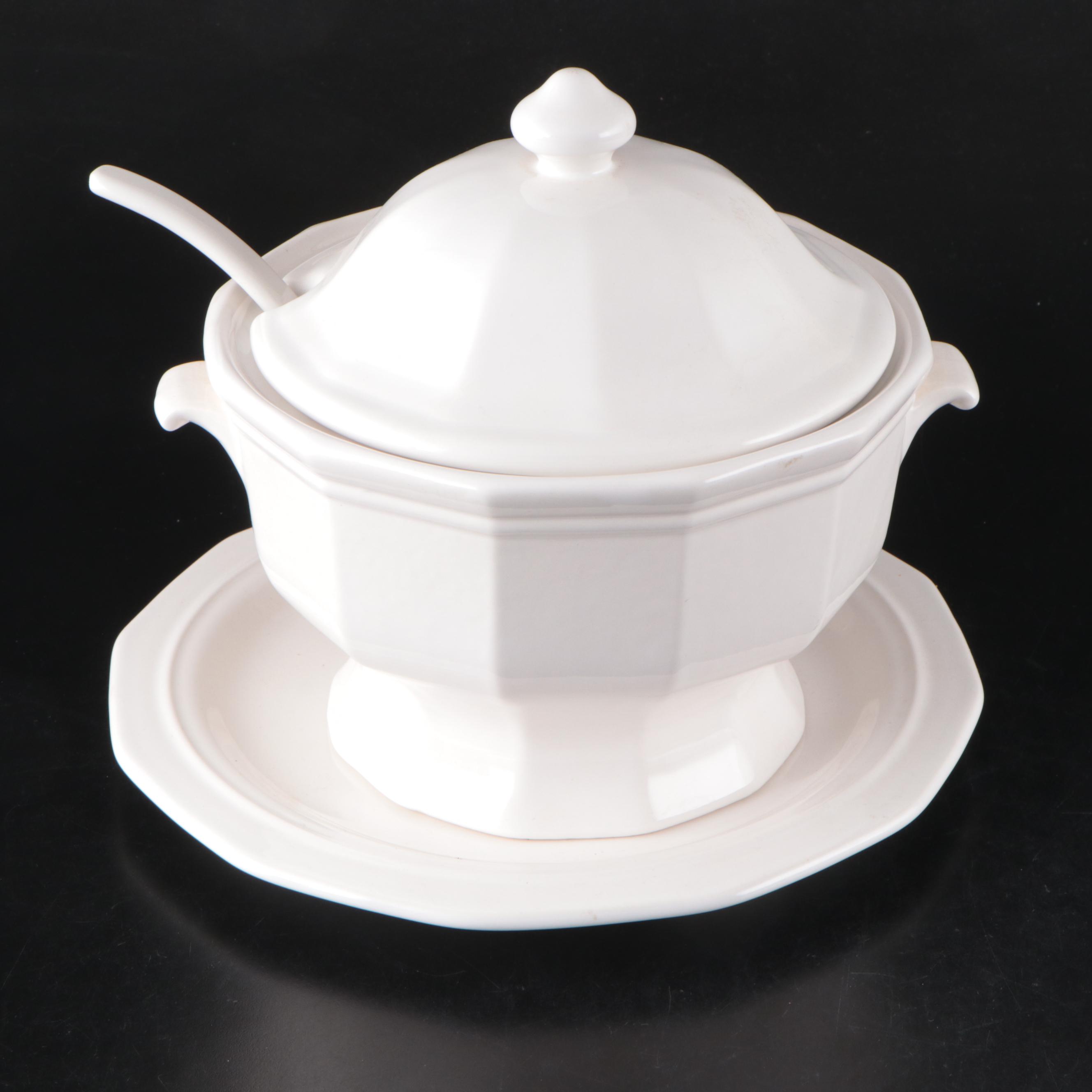 Secla Portuguese Cabbage Soup Tureen with Other Ceramic Lidded Tureen