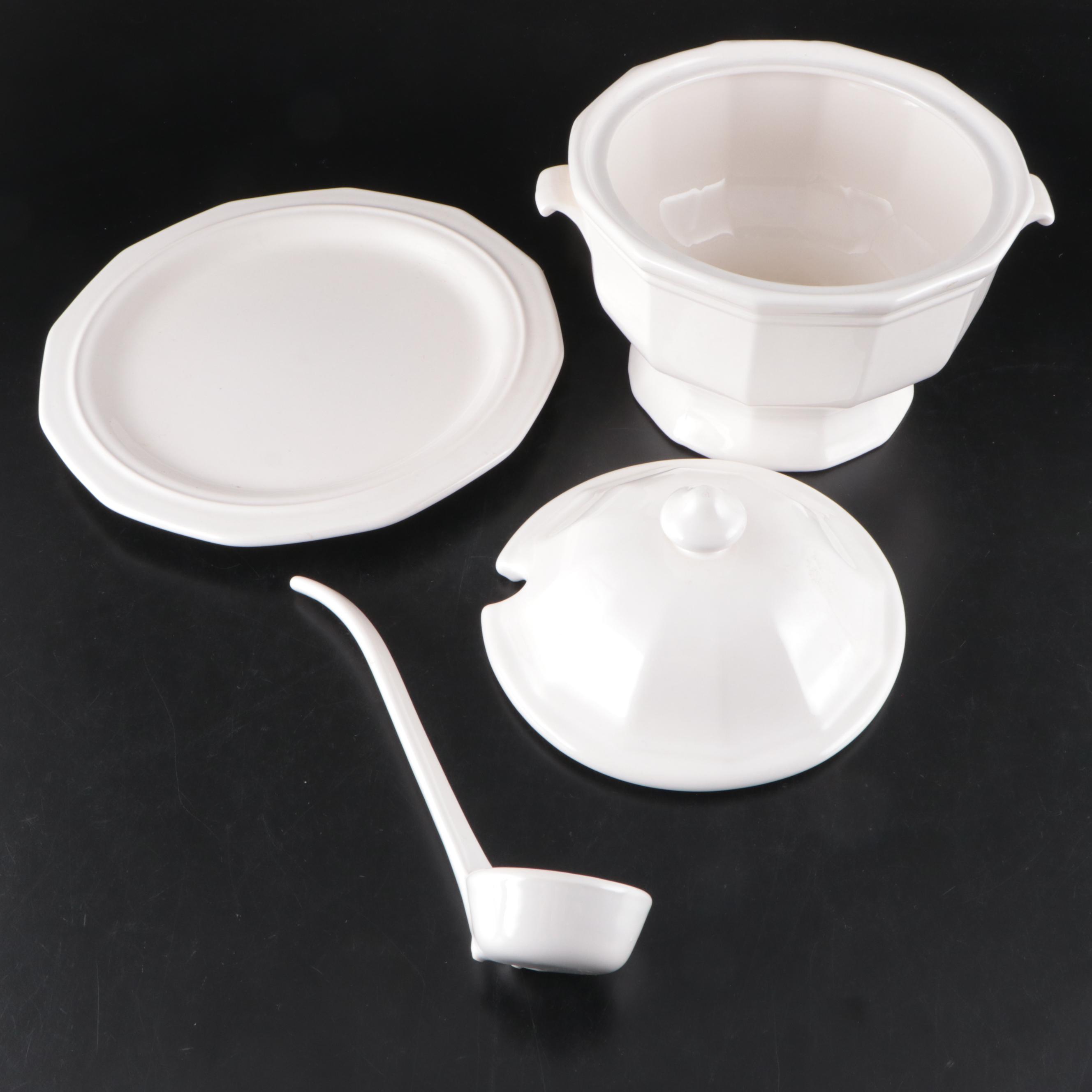 Secla Portuguese Cabbage Soup Tureen with Other Ceramic Lidded Tureen