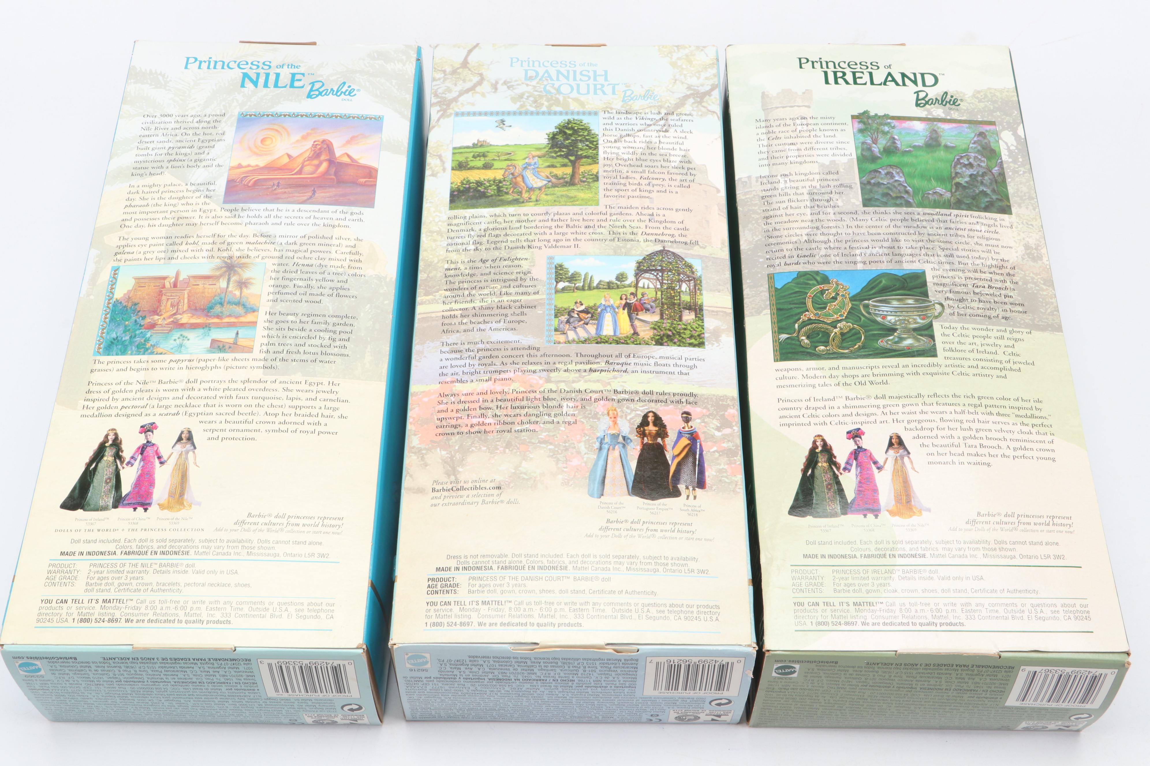 Mattel "Princess of Ireland," "Princess of the Nile" and More Barbie Dolls
