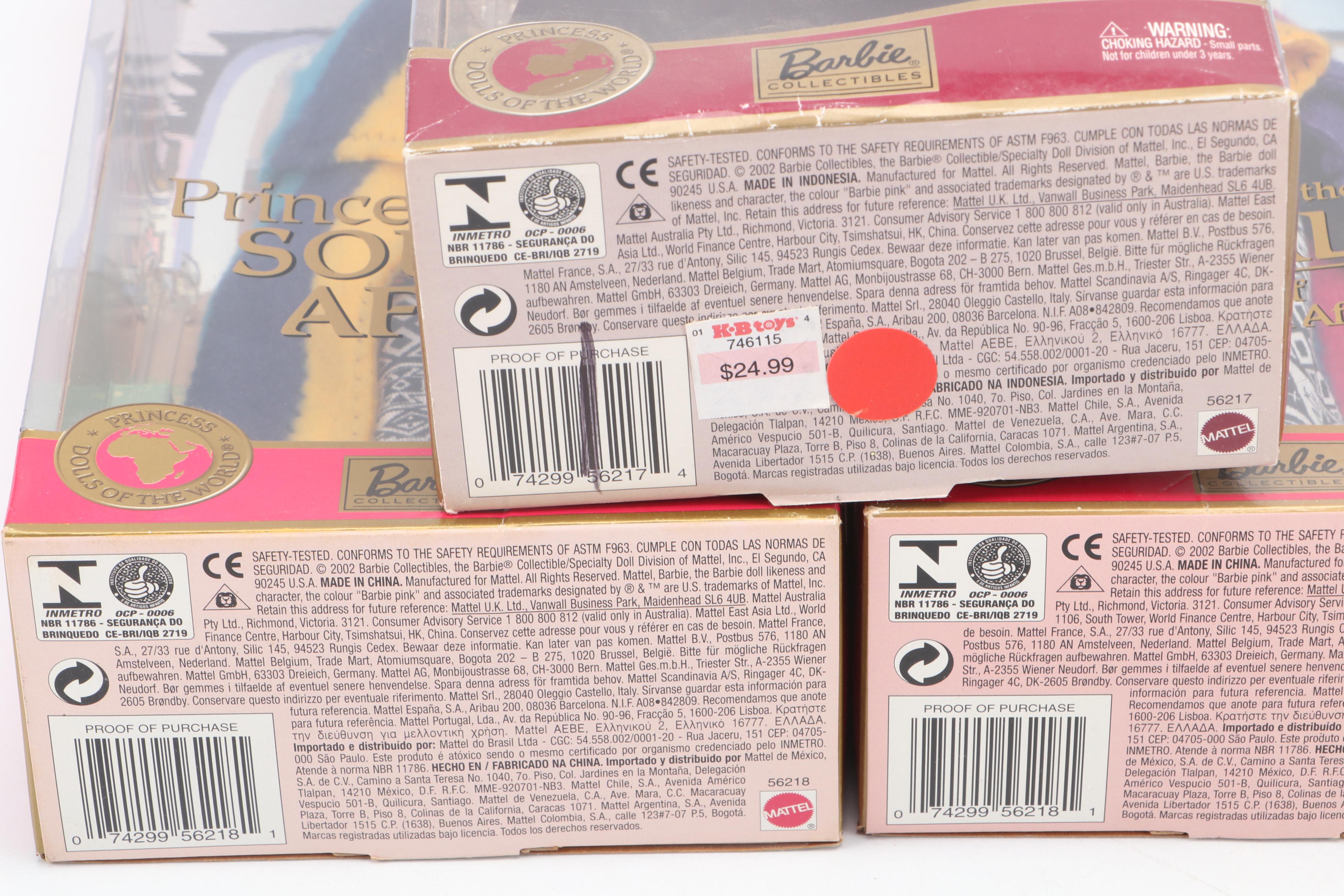 Mattel "Princess of Ireland," "Princess of the Nile" and More Barbie Dolls