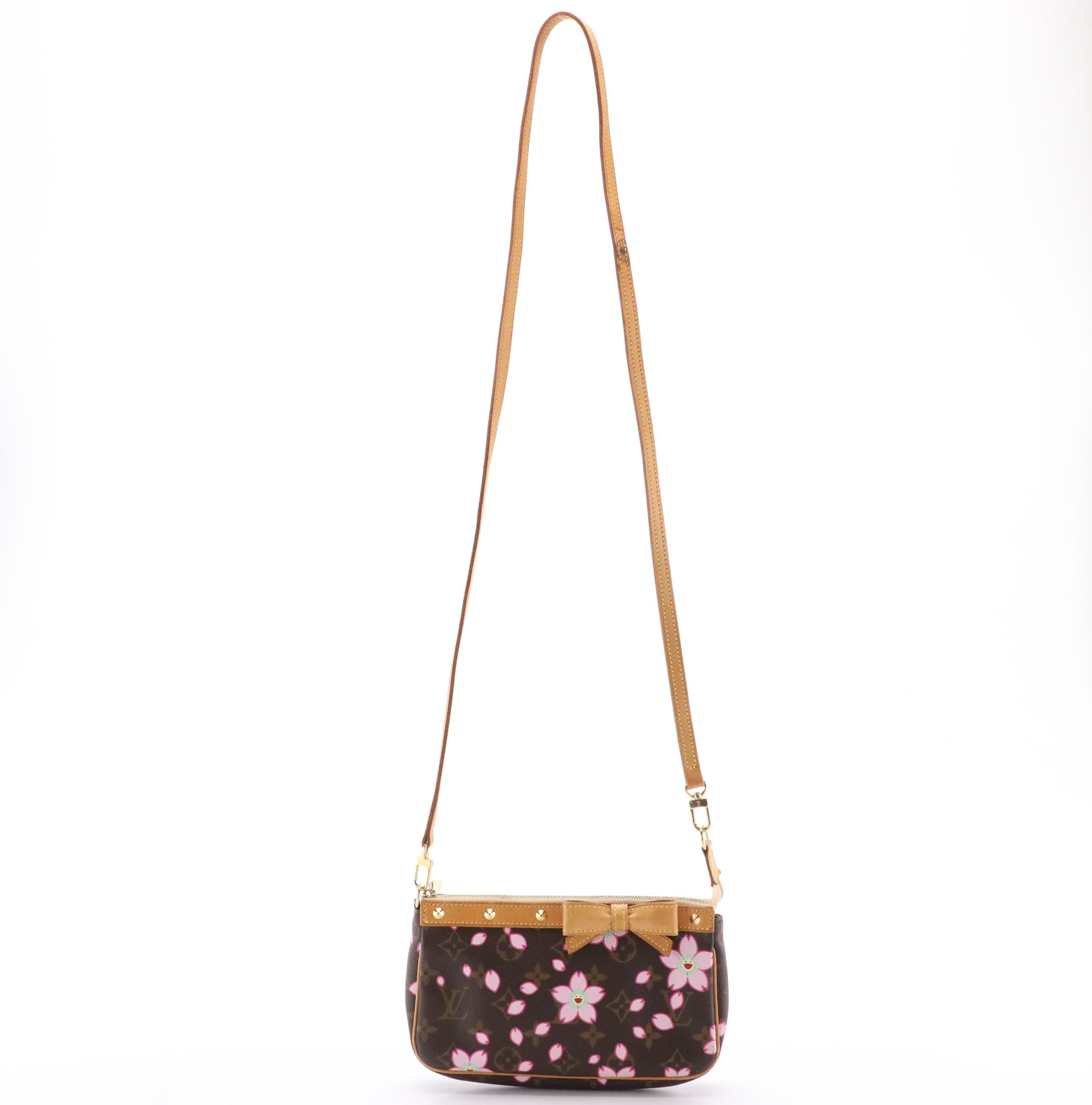 Louis Vuitton x Takashi Murakami Pochette Bag in Cherry Blossom Monogram Canvas
