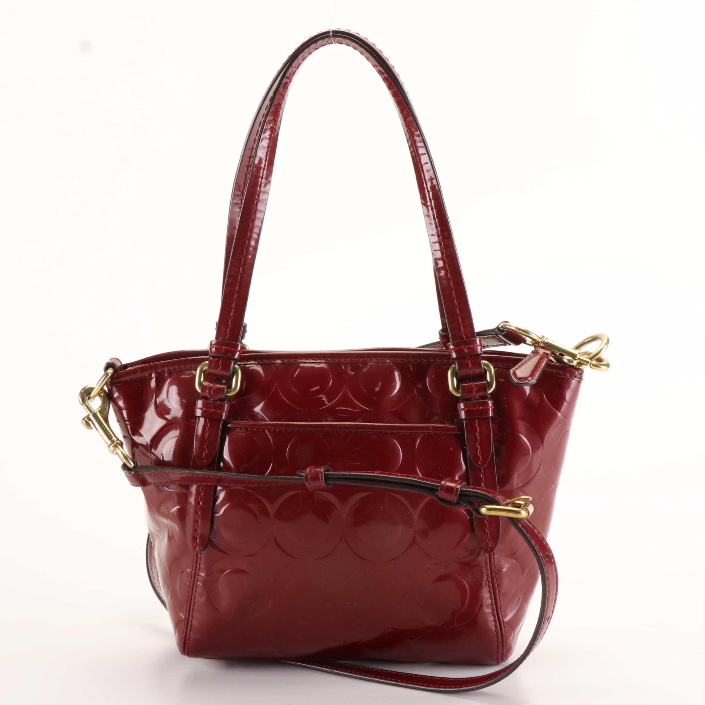 Coach Peyton Handbag in Red Patent Leather