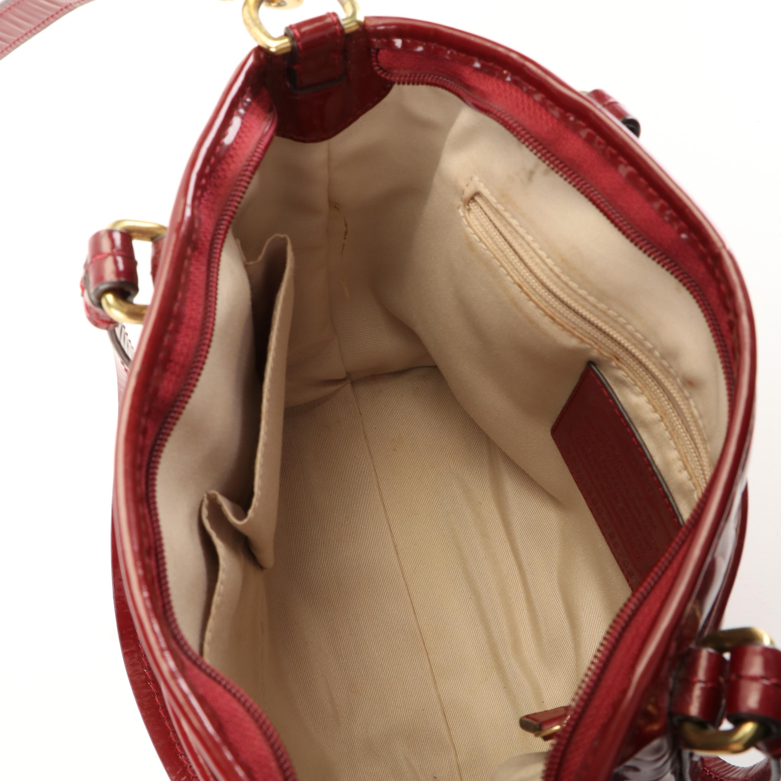 Coach Peyton Handbag in Red Patent Leather