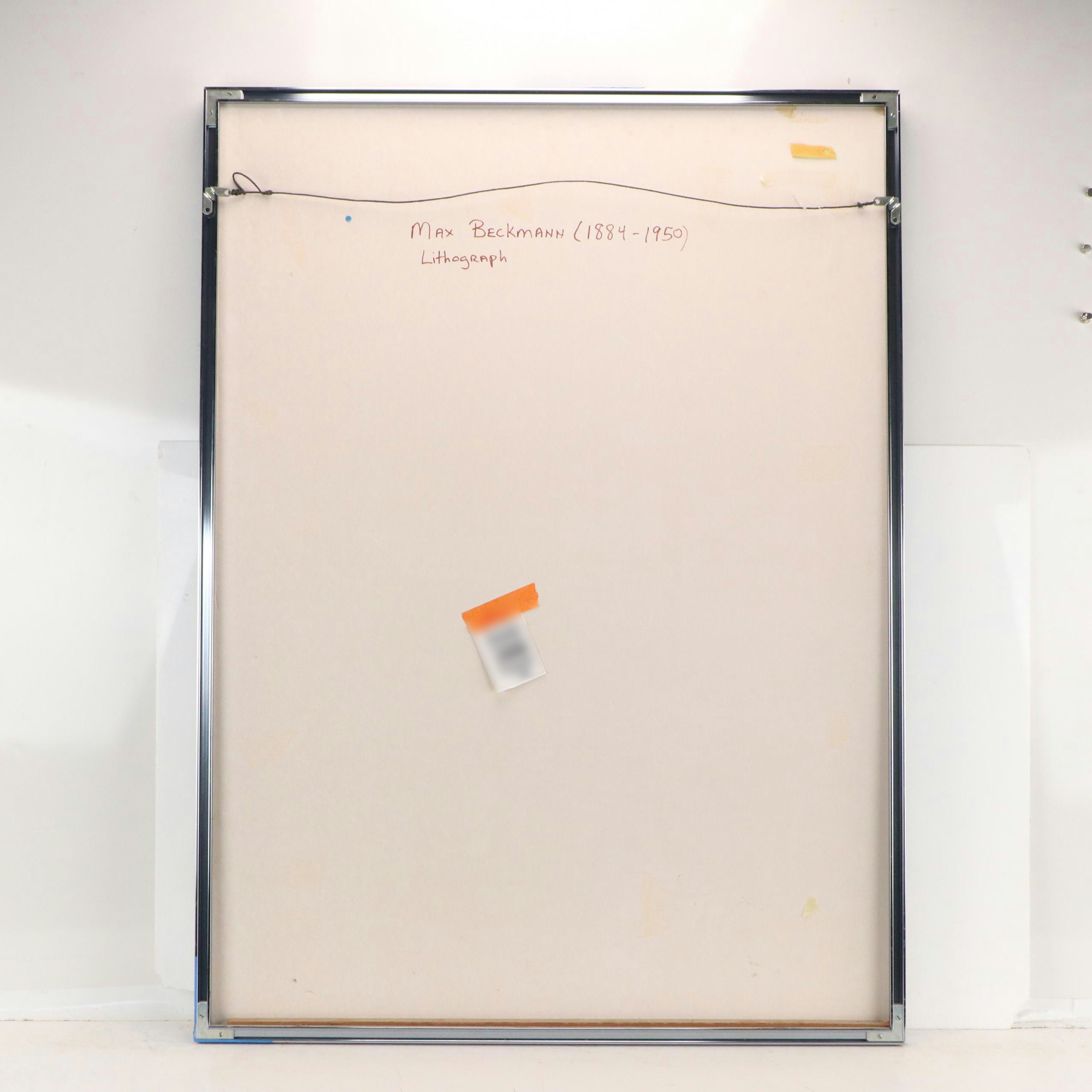 Chromolithograph after Max Beckmann "Lady with Mirror," 20th Century