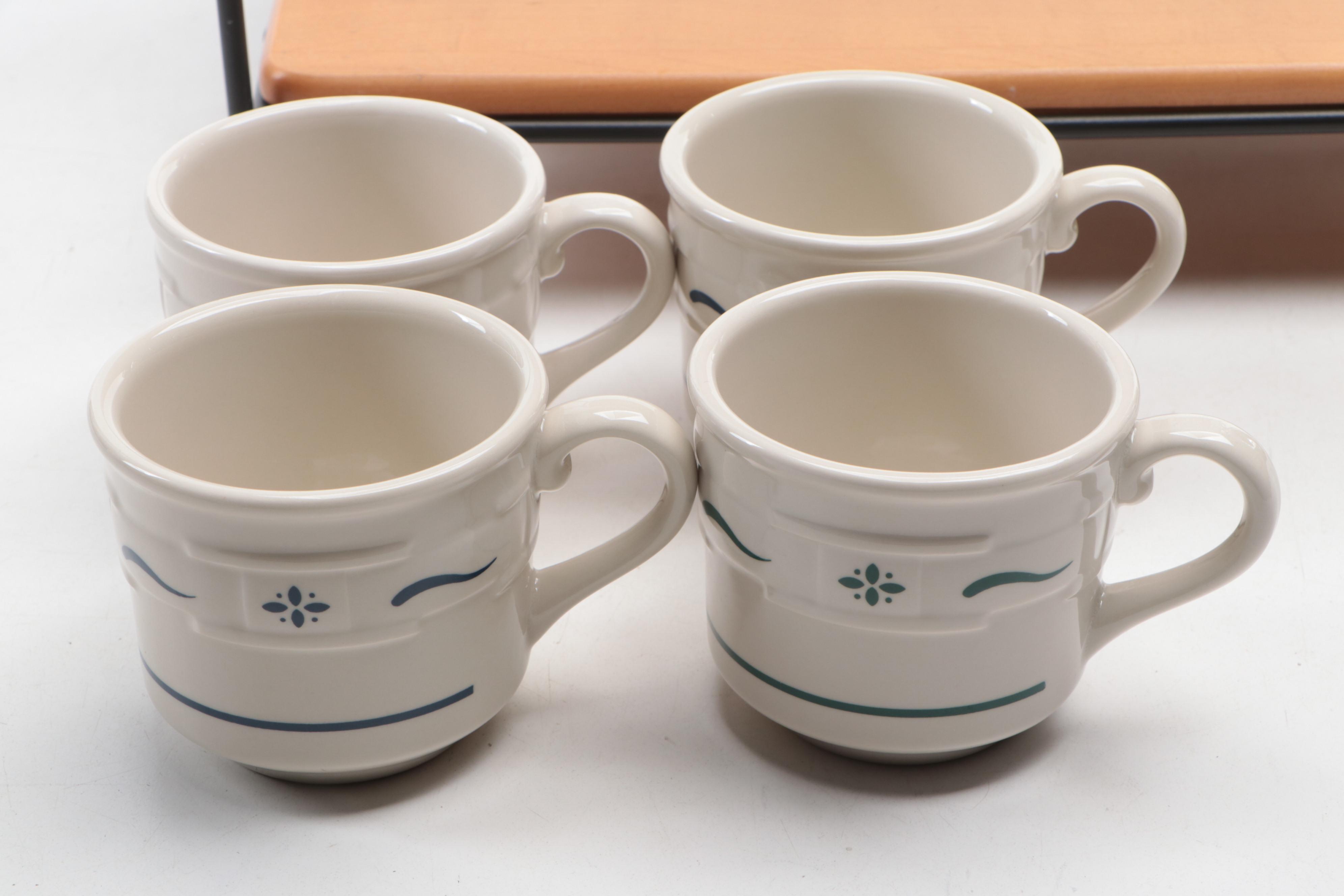 Longaberger "Woven Traditions" Ceramic Saucers with Baskets, Organizer, and More