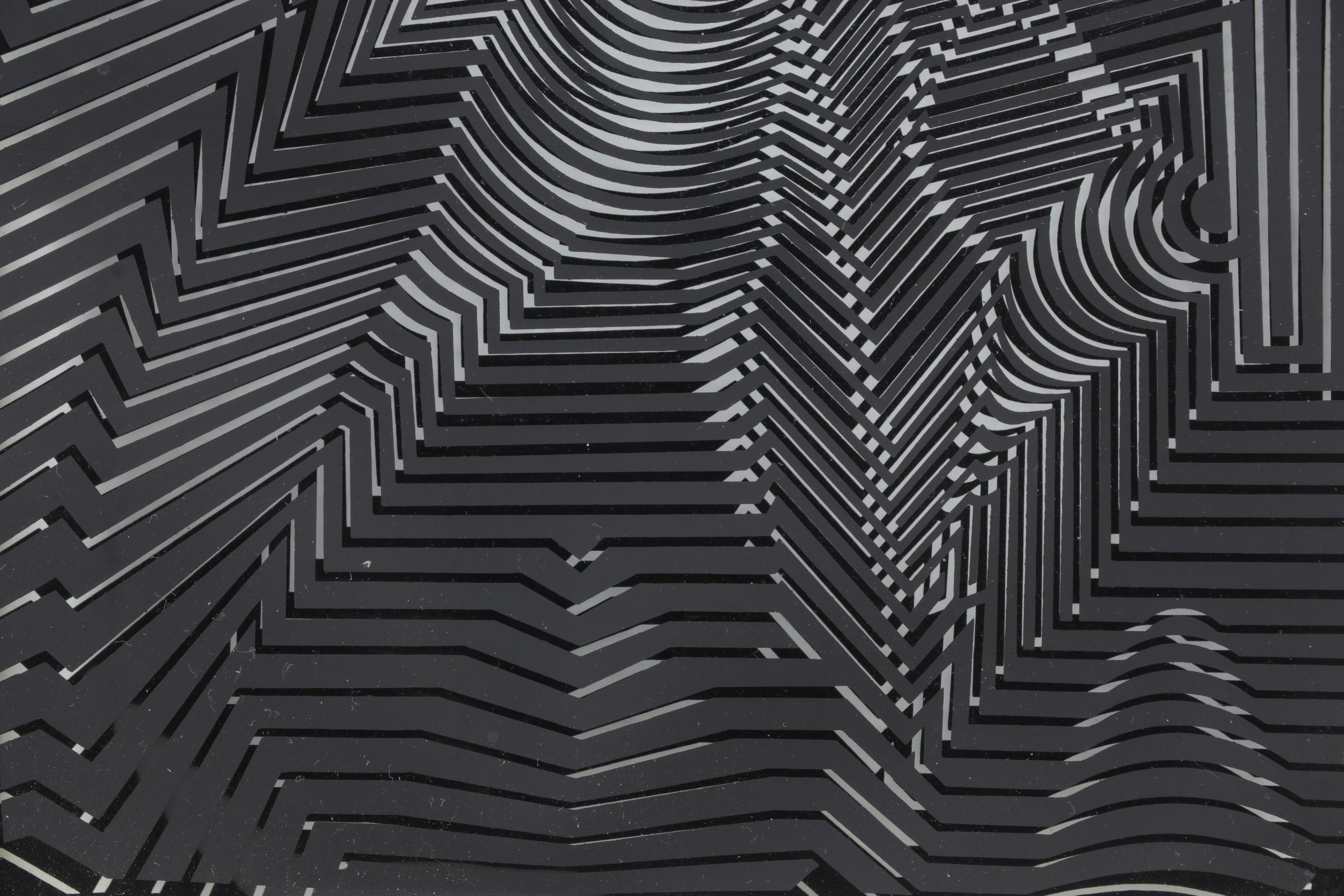 Victor Vasarely Op Art Serigraph 3-D Assemblage From "Cinétiques," 1973