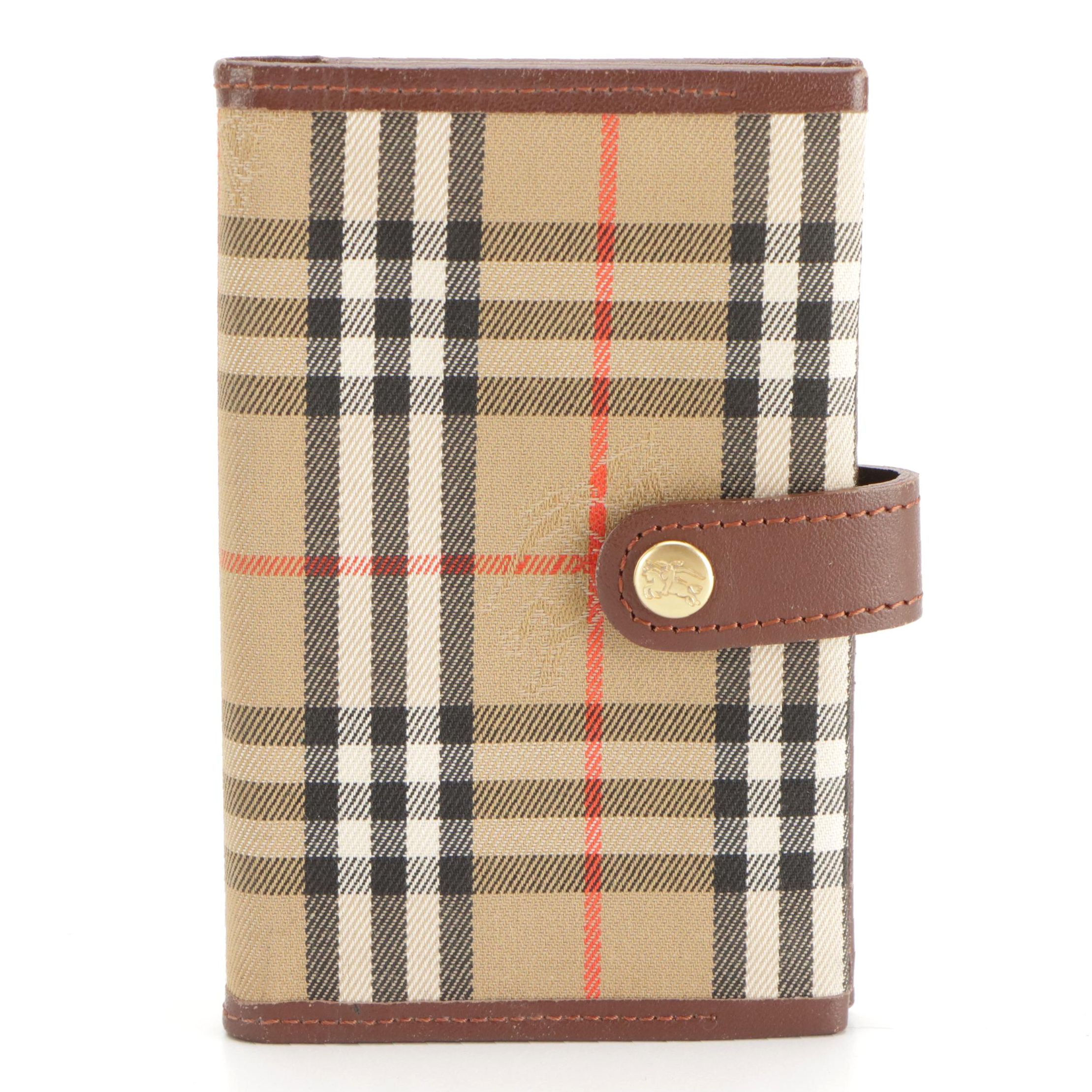 Burberry Haymarket Check Canvas Mini Address Book and Cover