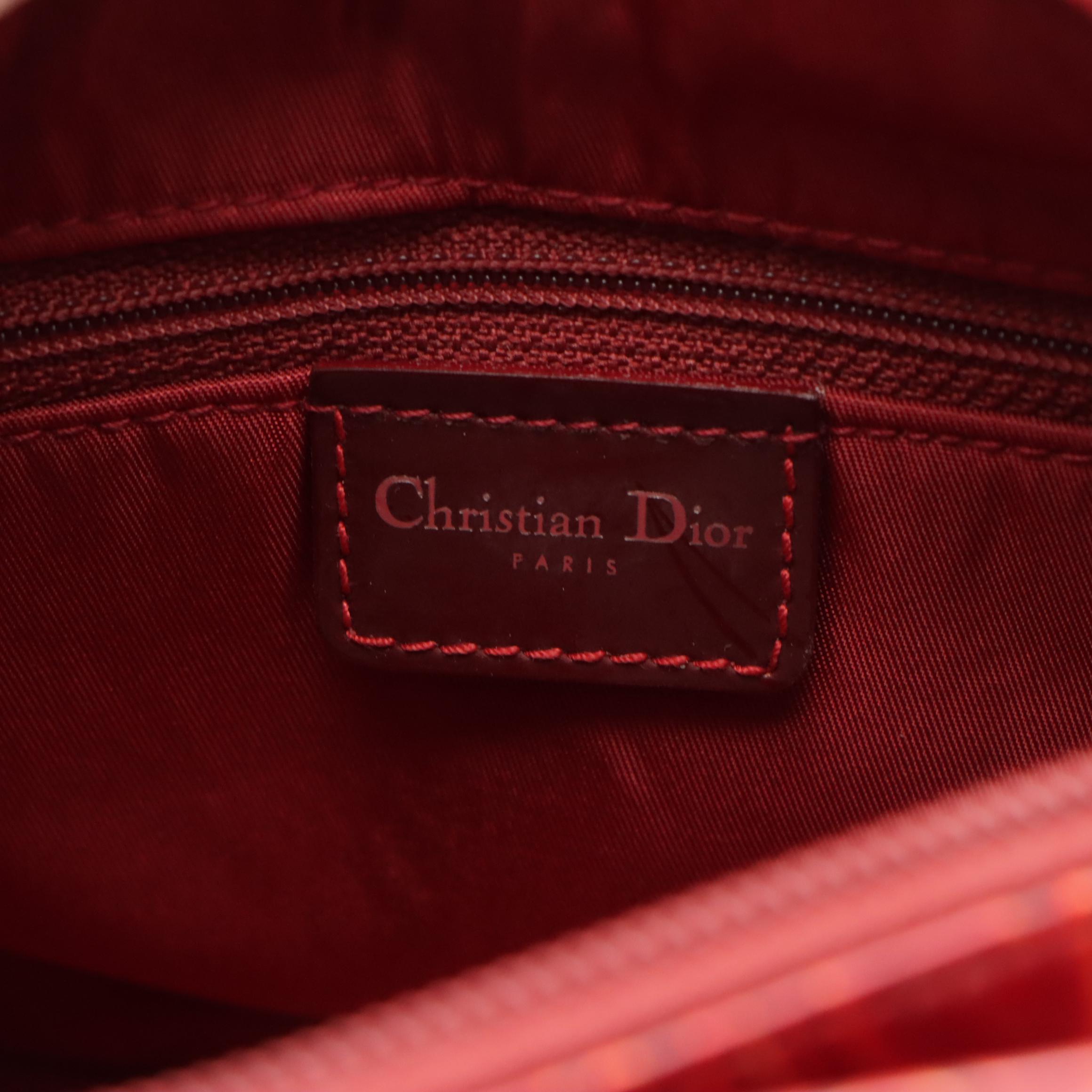 Christian Dior Ultimate Medium Lady Dior Oblique Patent Leather Two-Way Bag