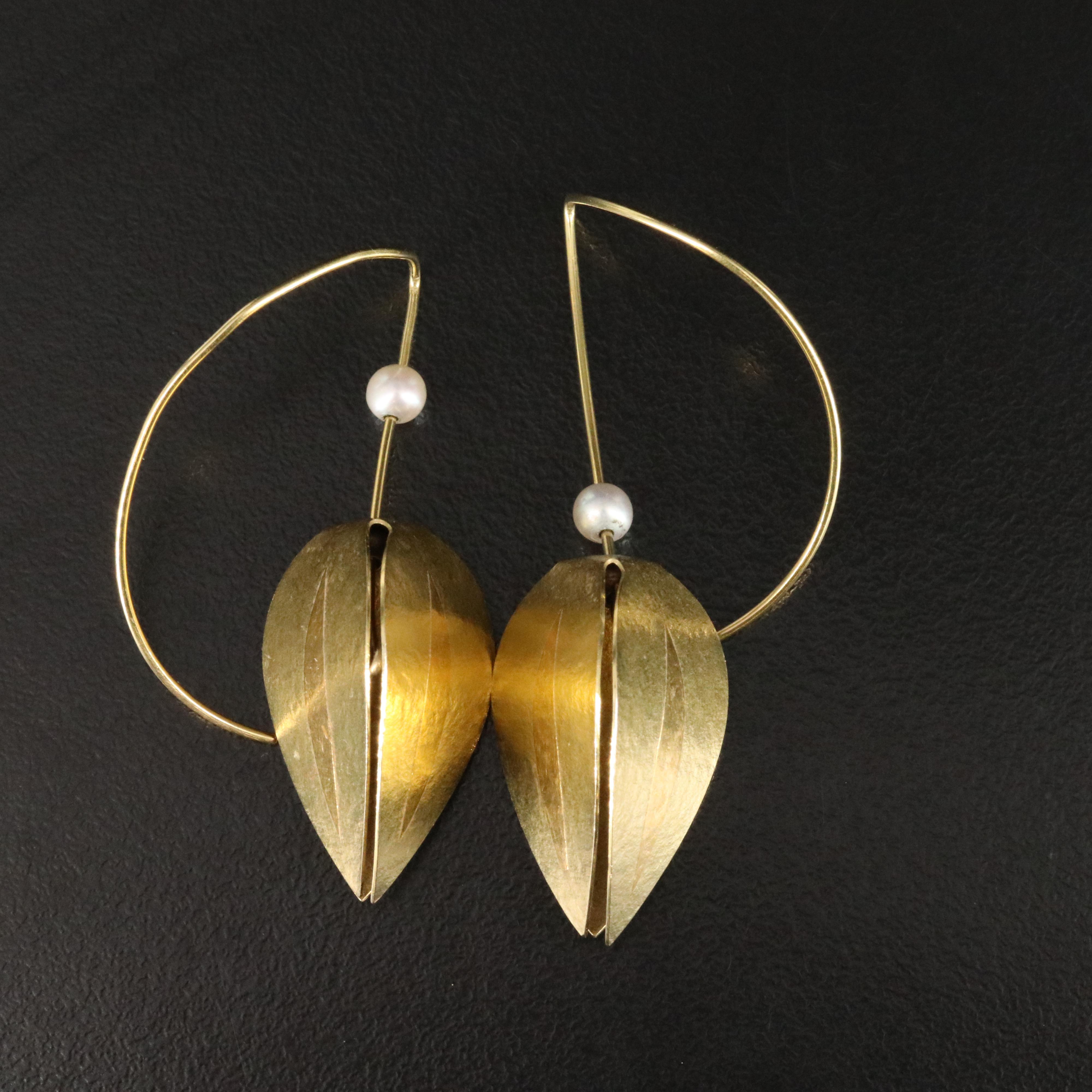 14K Blossom Earrings with Pearl Accents