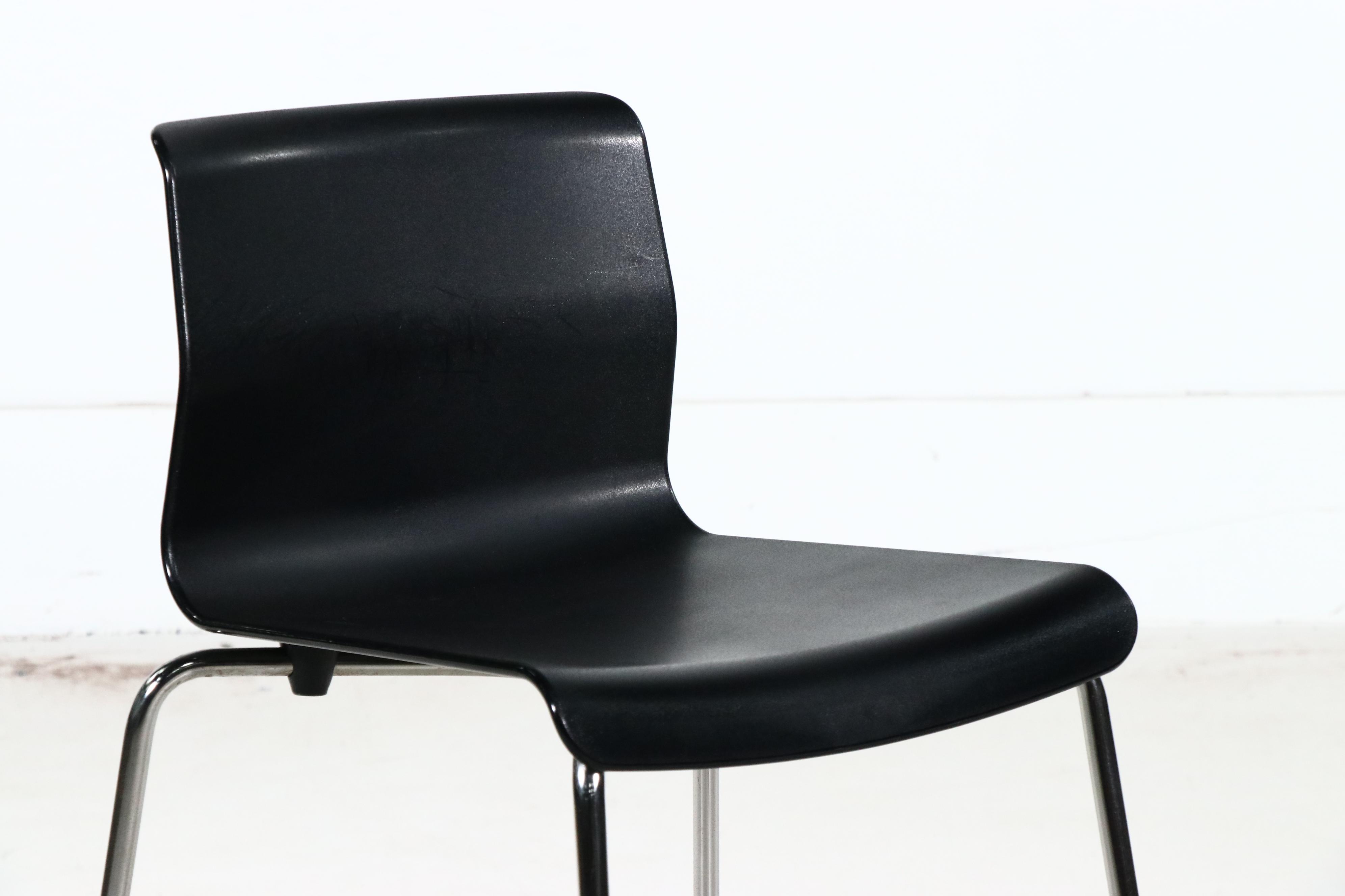 Set of Four IKEA Danish Modern Style Molded Plastic and Metal "Glenn" Barstools