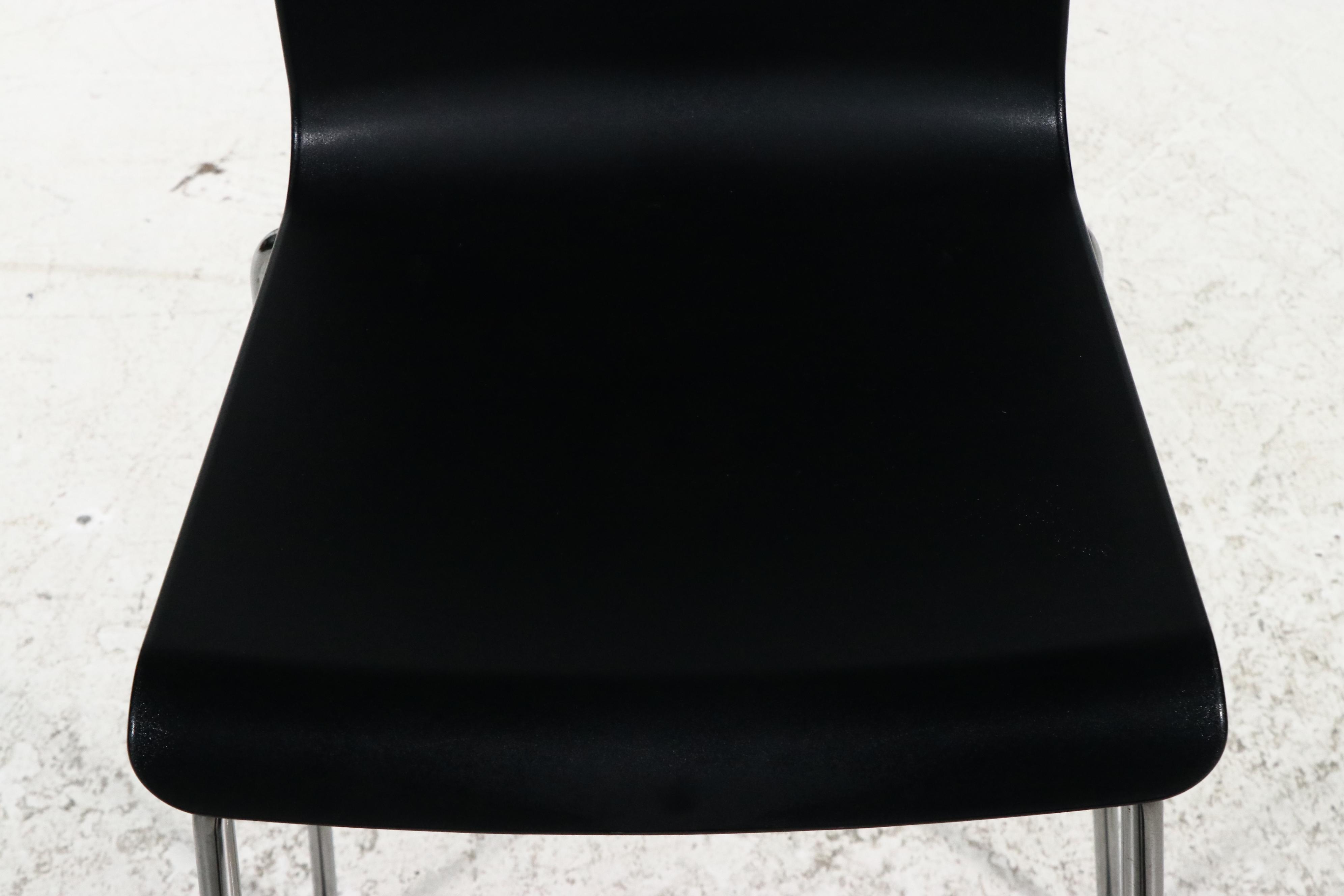 Set of Four IKEA Danish Modern Style Molded Plastic and Metal "Glenn" Barstools