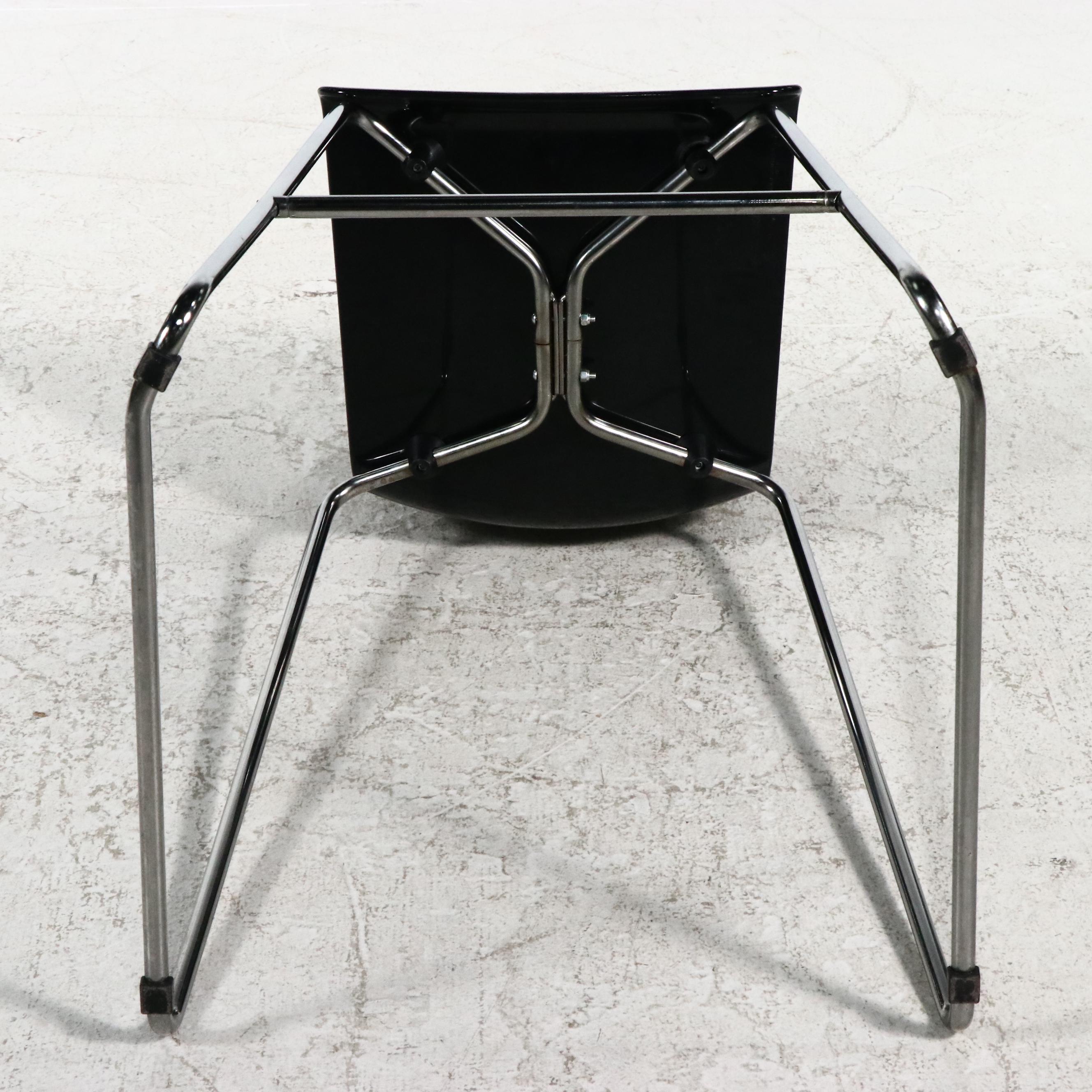 Set of Four IKEA Danish Modern Style Molded Plastic and Metal "Glenn" Barstools