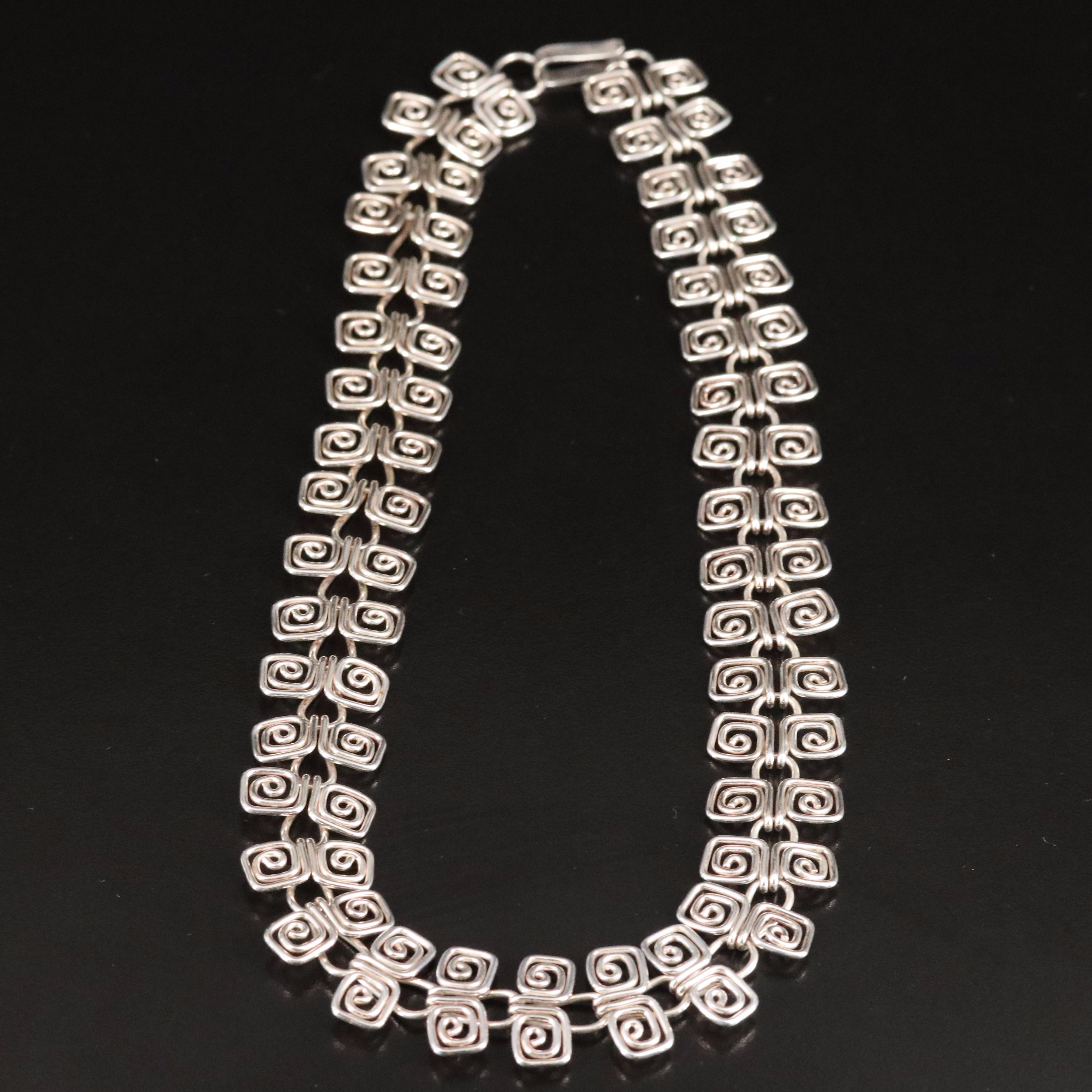 Mexican Sterling Fancy Link Necklace