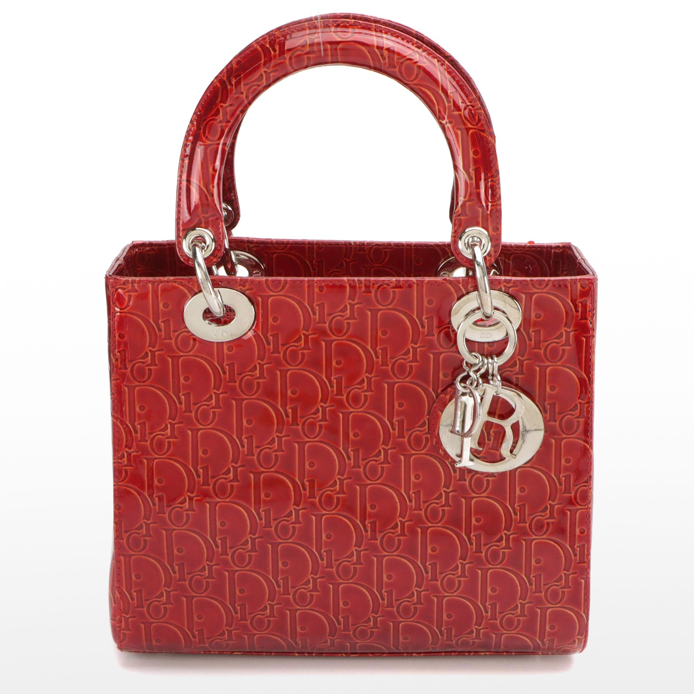 Christian Dior Ultimate Medium Lady Dior Oblique Patent Leather Two-Way Bag