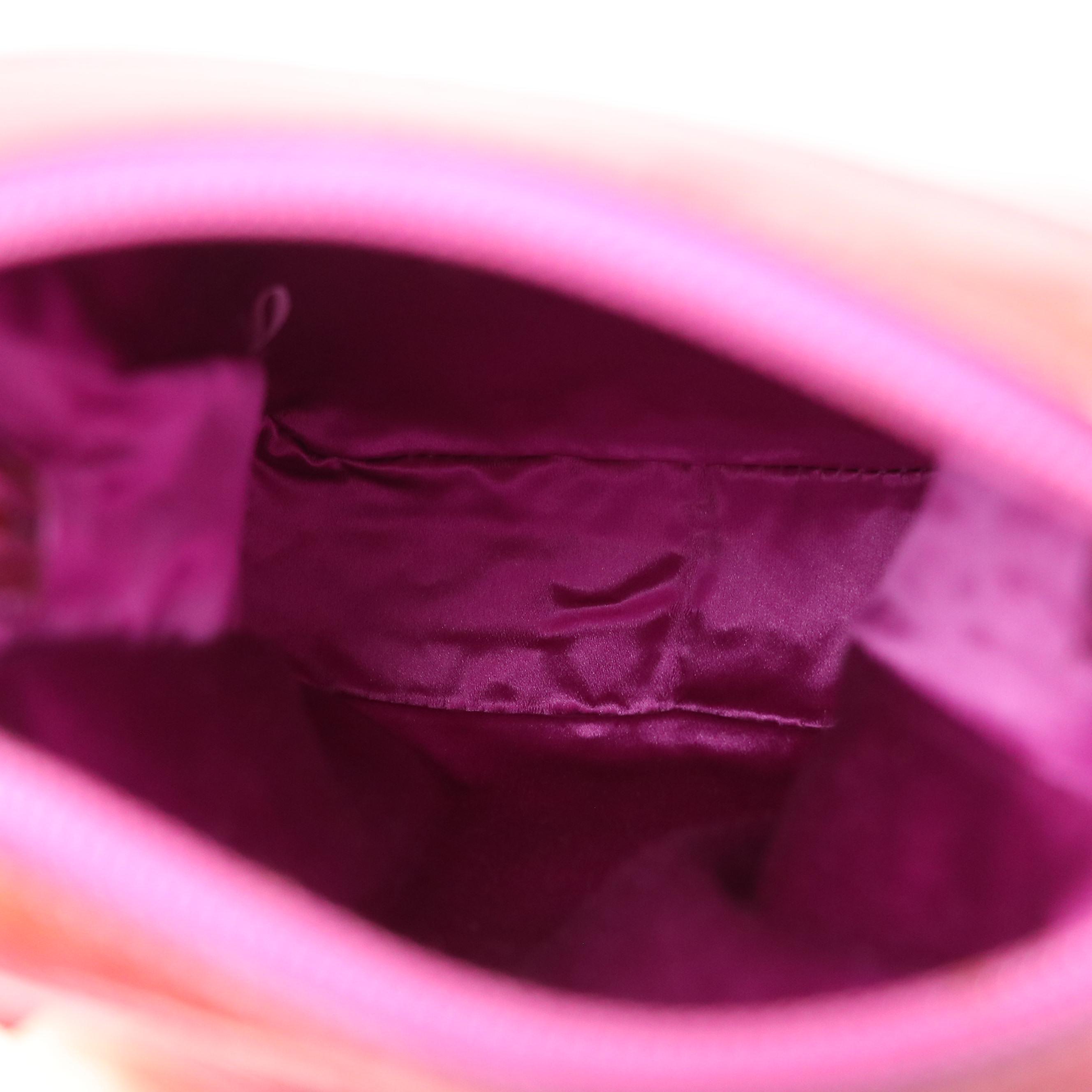 Prada Pink Patent Leather Vernice Pockets Wristlet Clutch, New with Tag