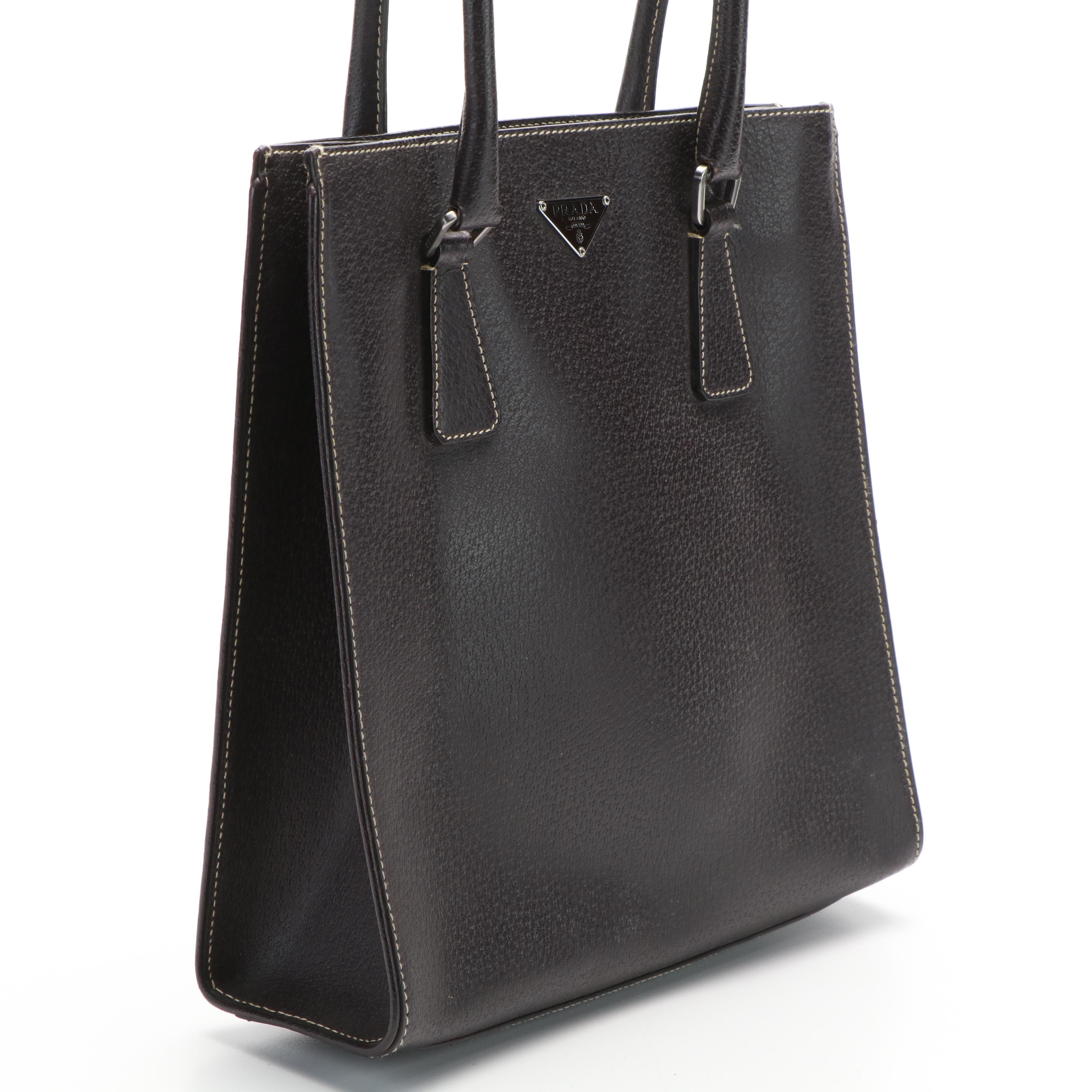 Prada  Sport Shoulder Bag in Dark Brown Cinghiale Leather