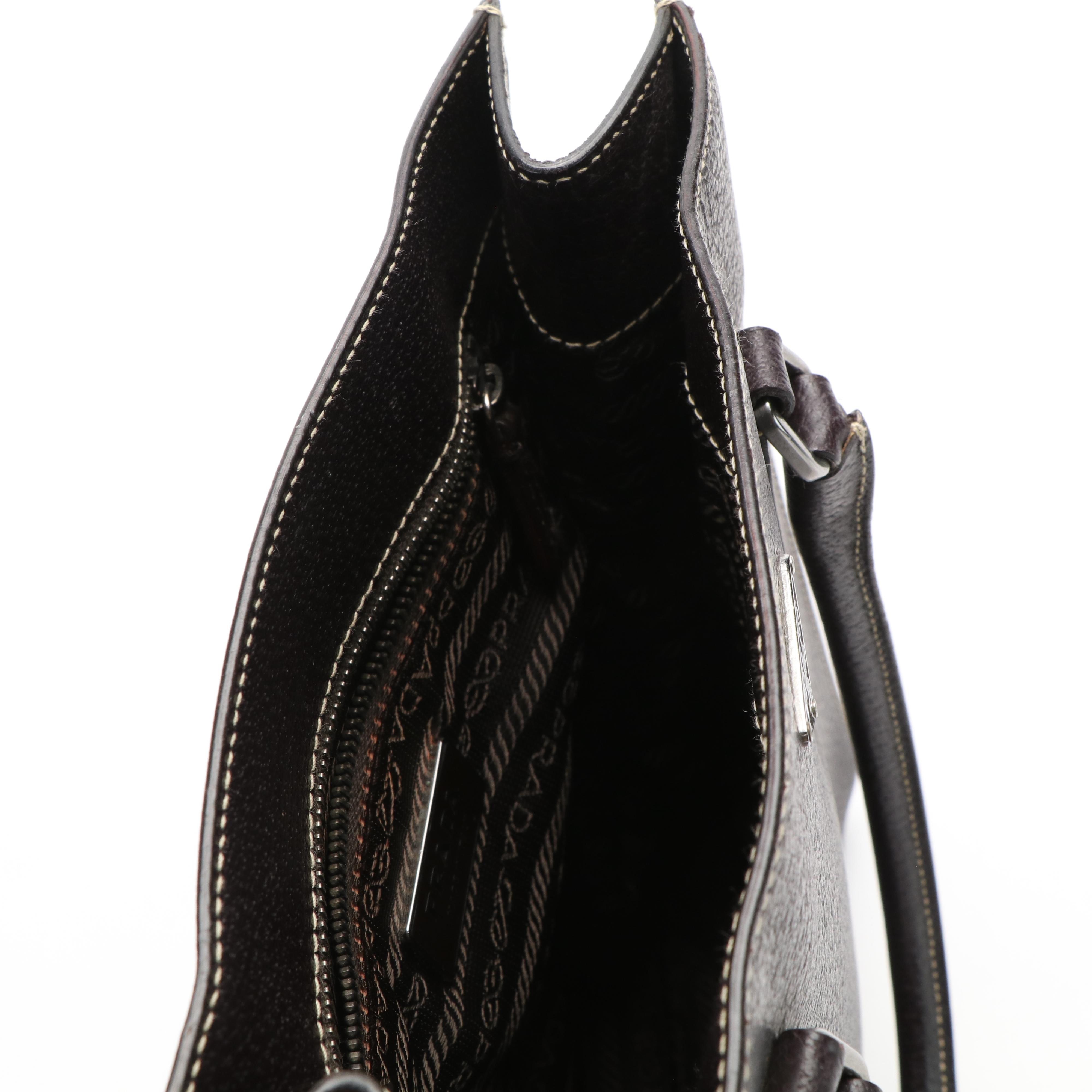 Prada  Sport Shoulder Bag in Dark Brown Cinghiale Leather