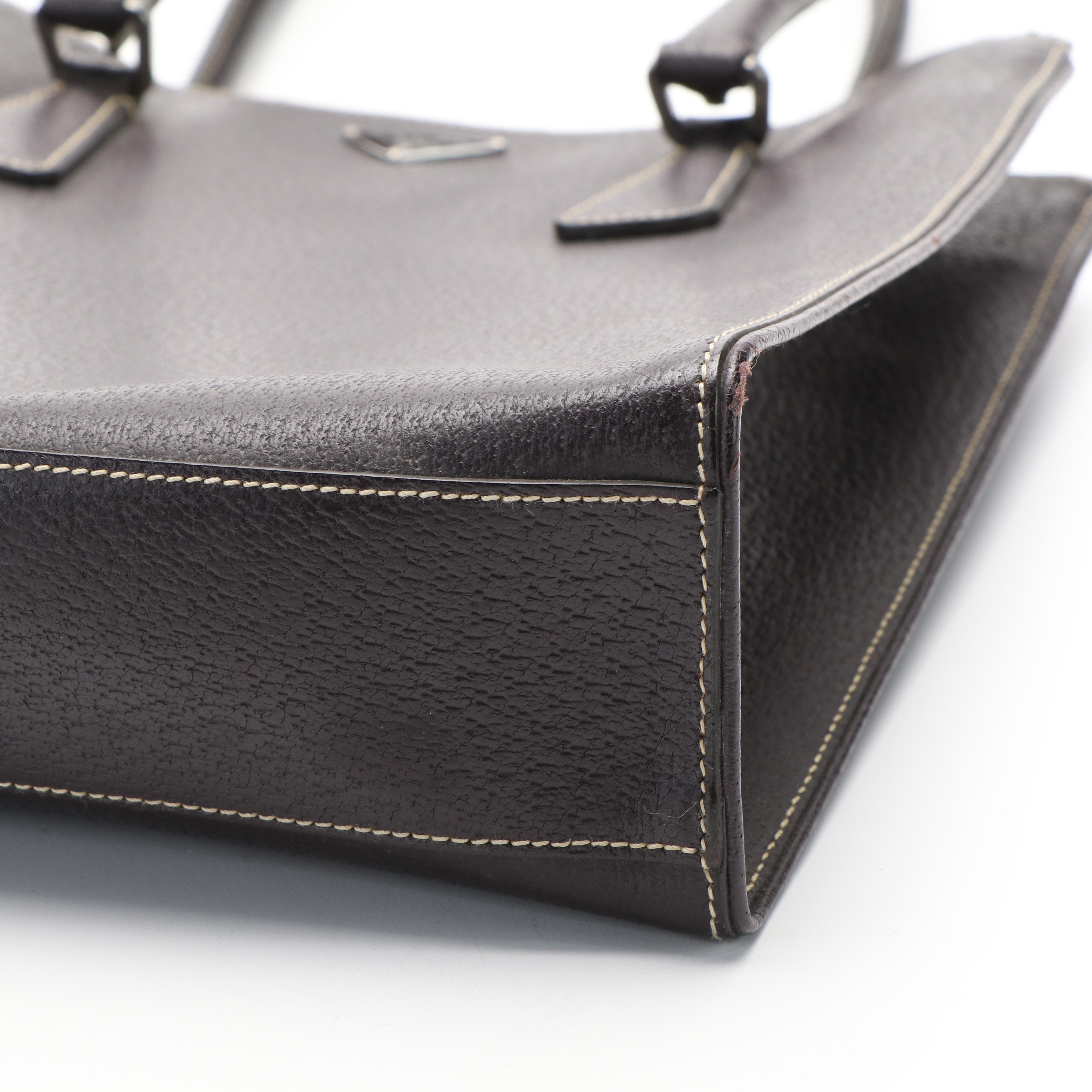 Prada  Sport Shoulder Bag in Dark Brown Cinghiale Leather