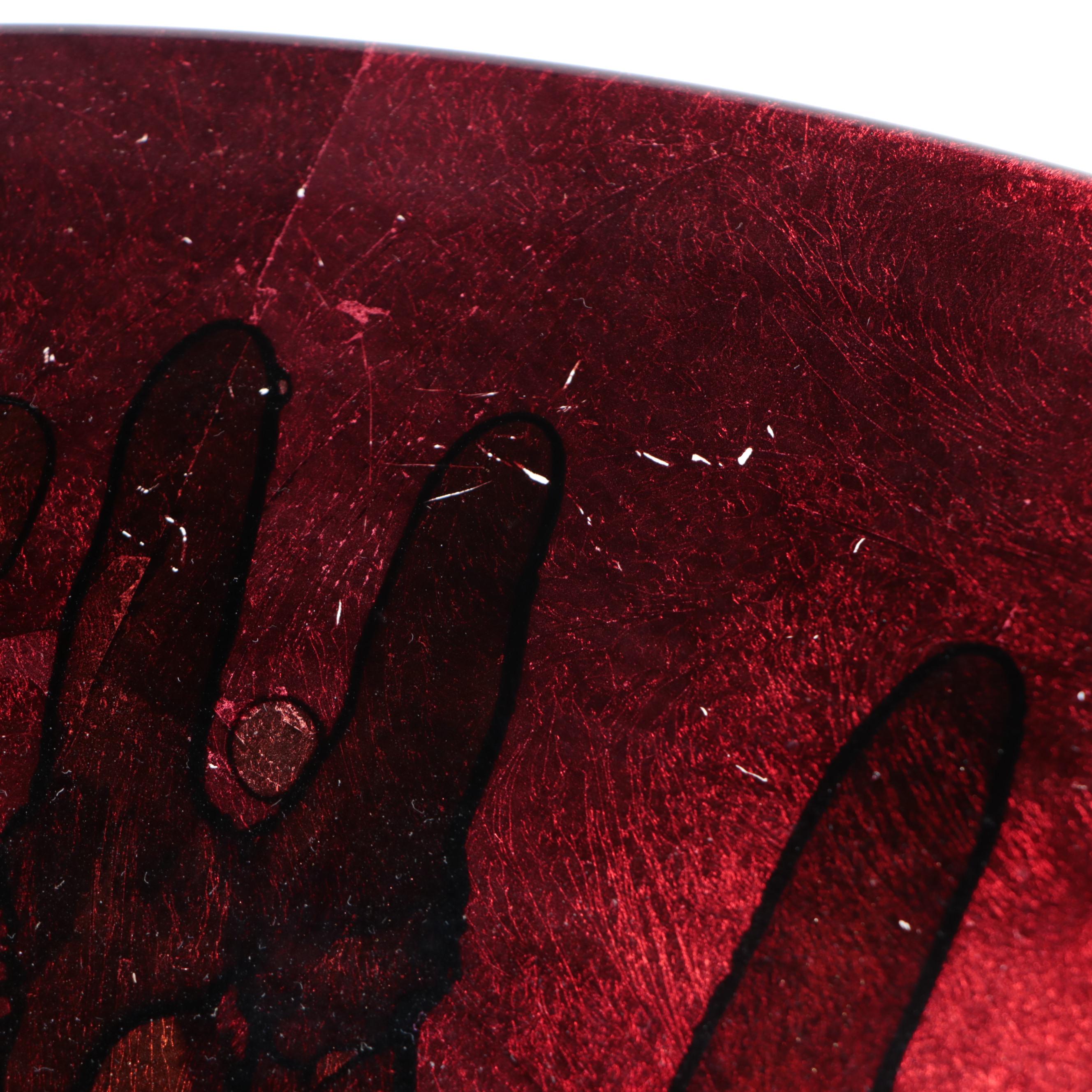 Pier 1 Red Art Glass Centerpiece Bowl