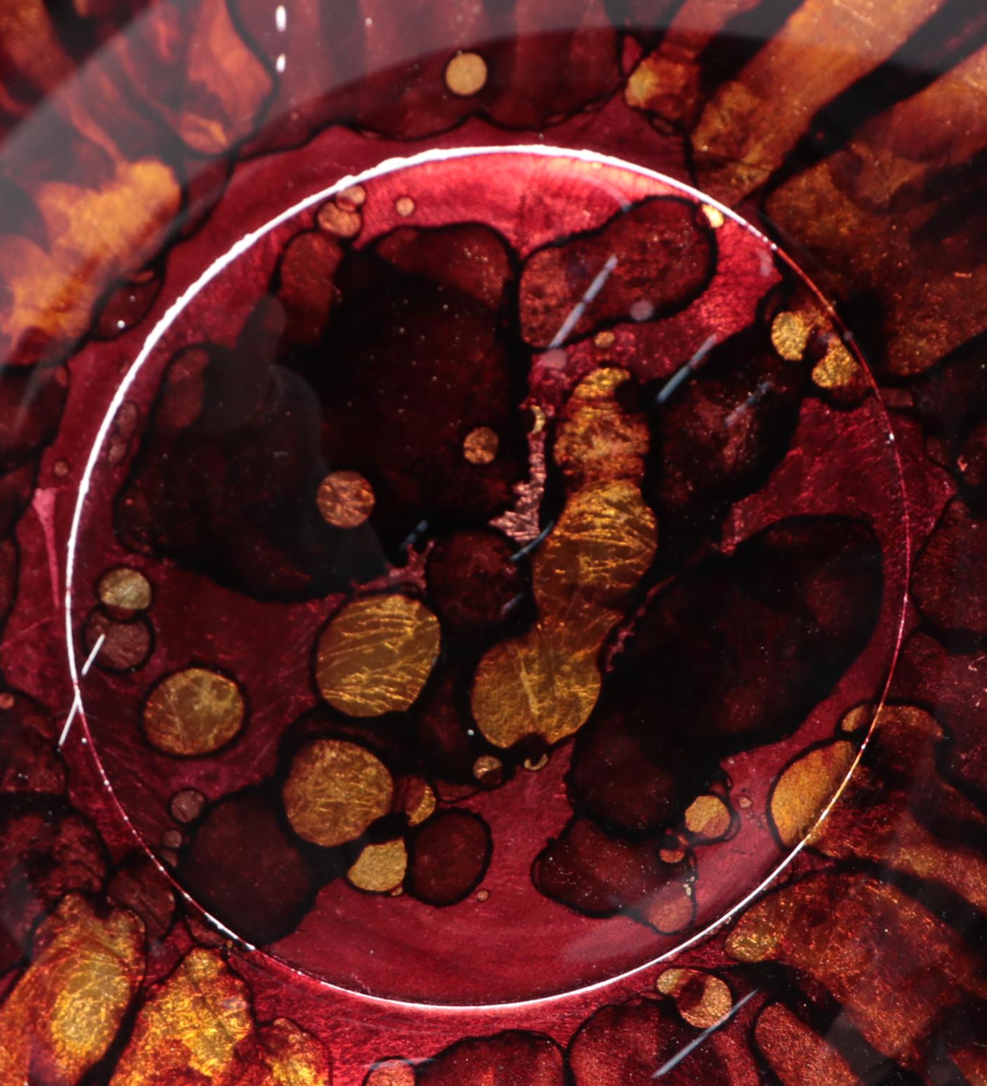 Pier 1 Red Art Glass Centerpiece Bowl