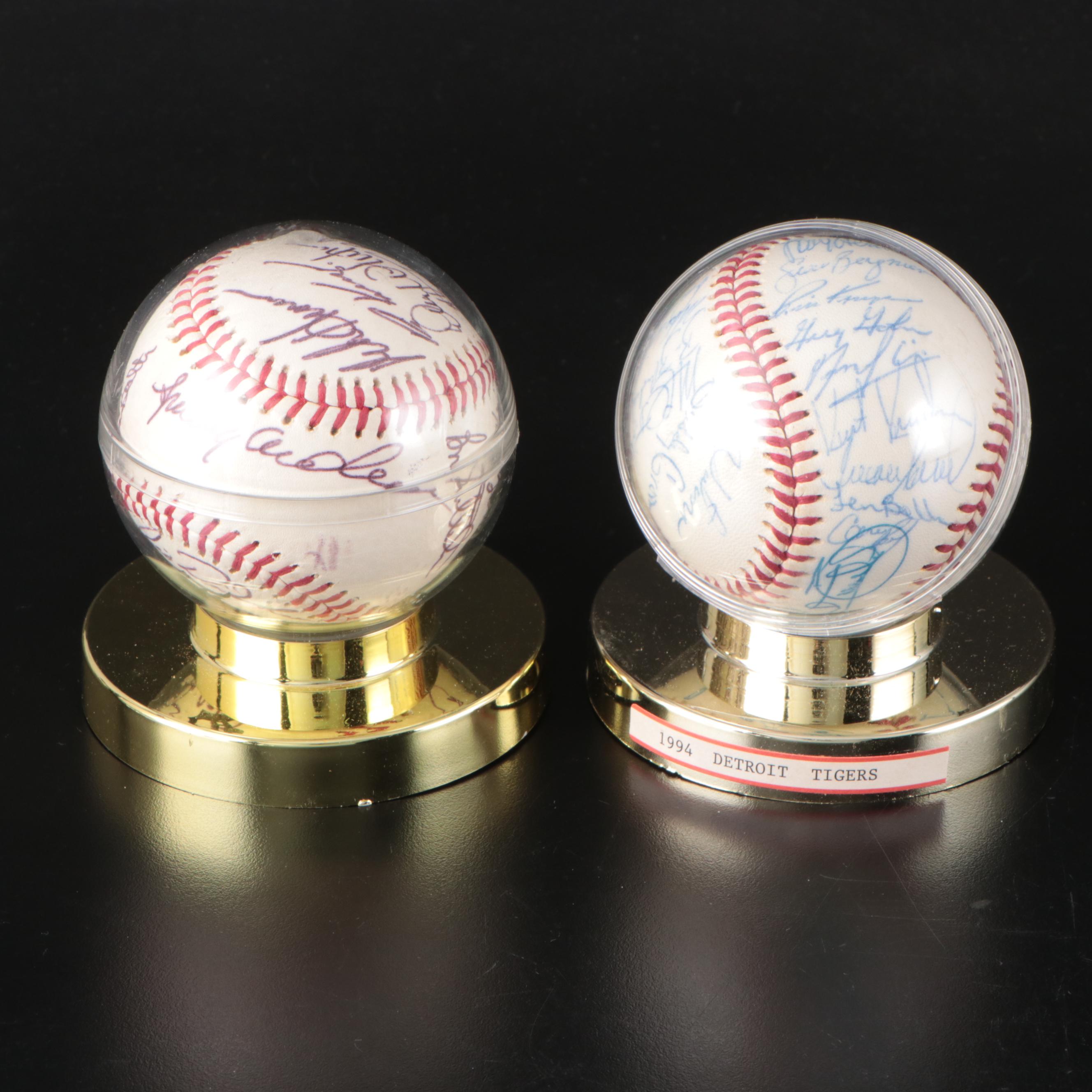 Detroit Tigers Team Signed Baseballs with Al Kaline, Buddy Bell, and More