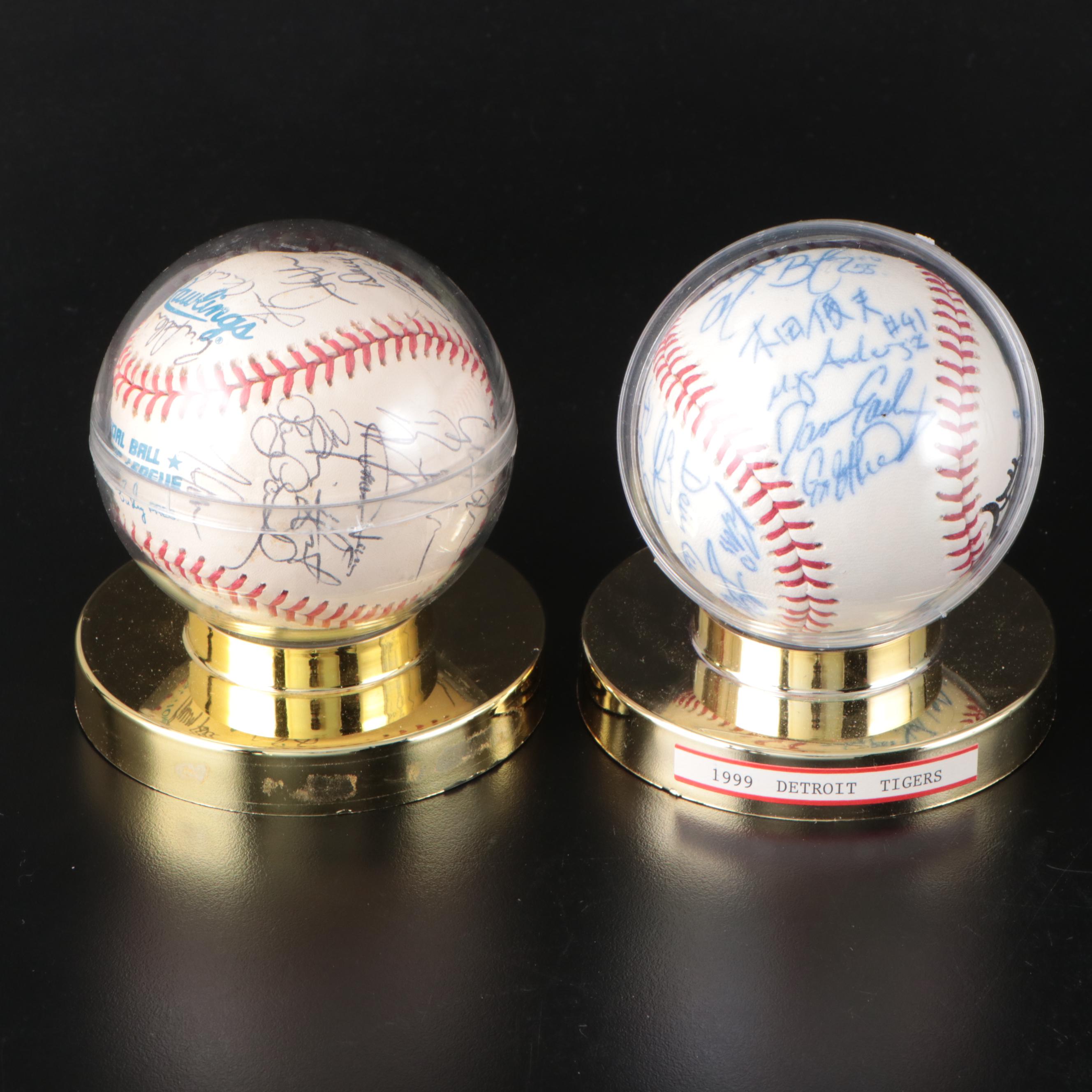 Detroit Tigers Team Signed Baseballs with Al Kaline, Buddy Bell, and More