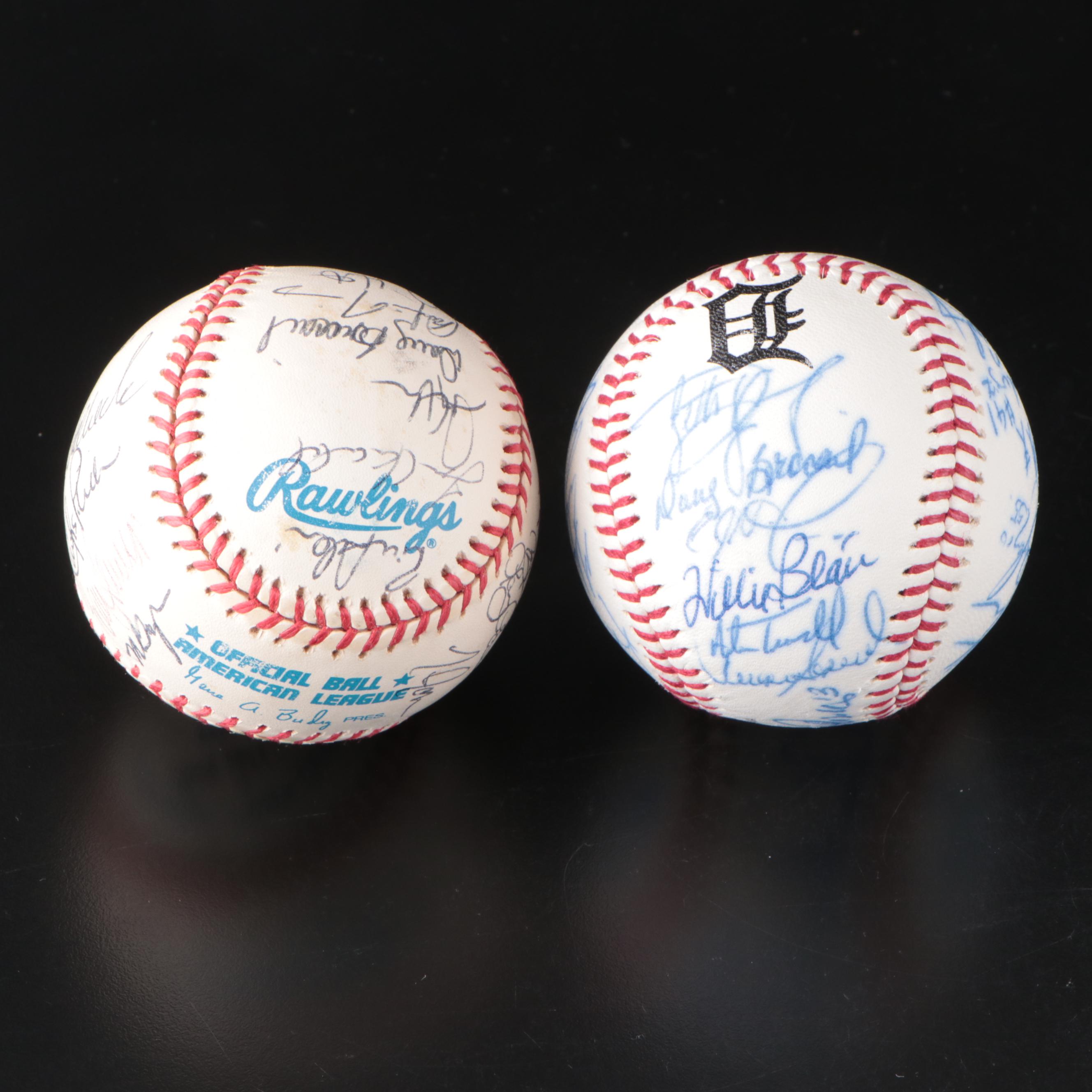 Detroit Tigers Team Signed Baseballs with Al Kaline, Buddy Bell, and More