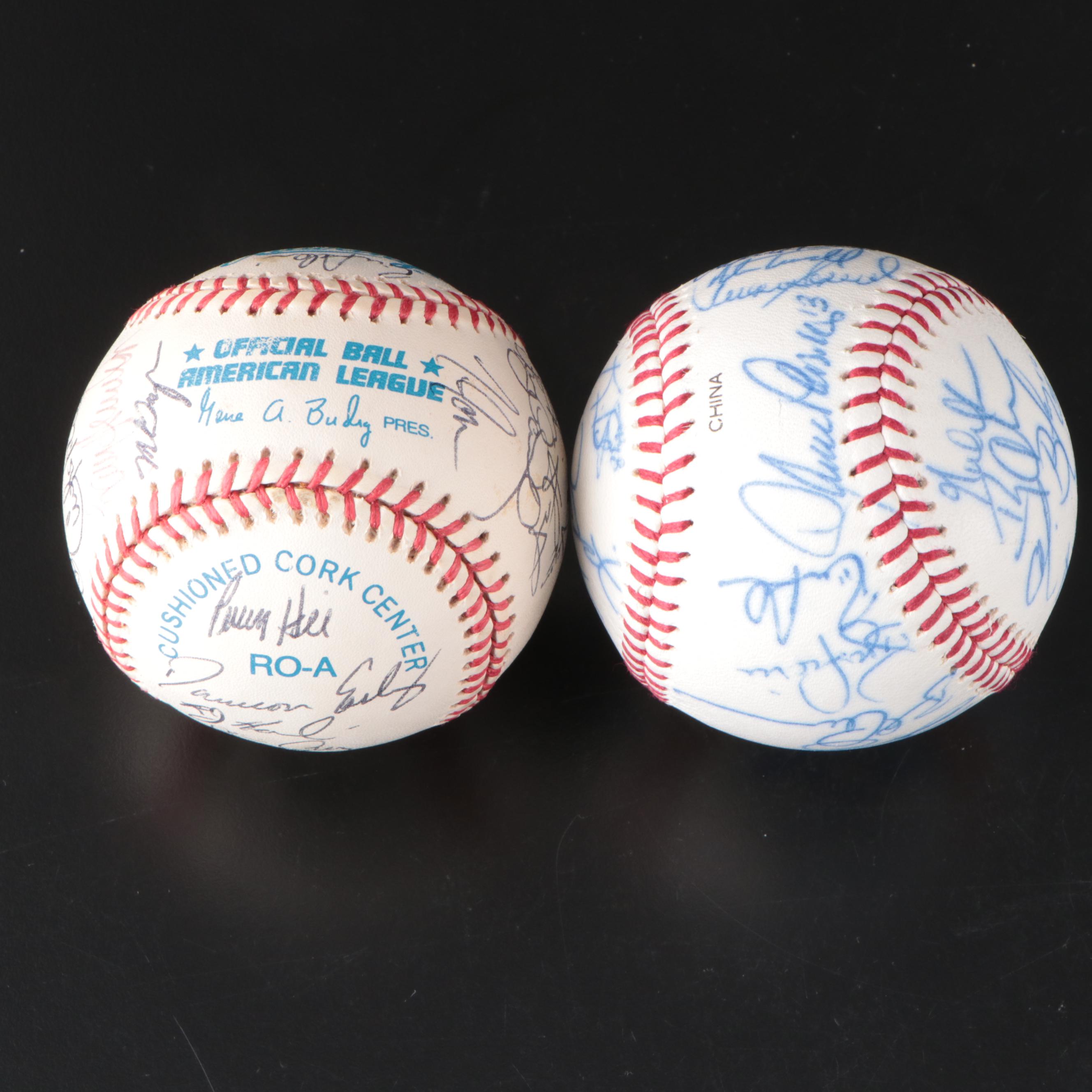 Detroit Tigers Team Signed Baseballs with Al Kaline, Buddy Bell, and More