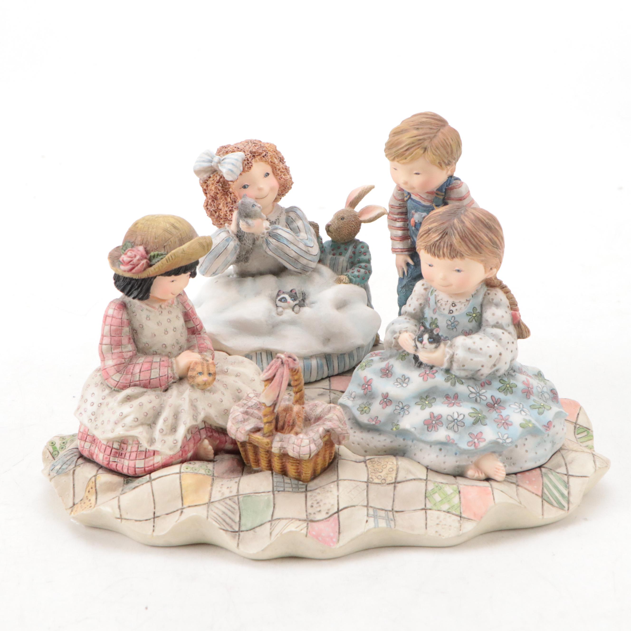 First Edition Picnic with Molly & More Special Friends Figurines by Lang & Wise