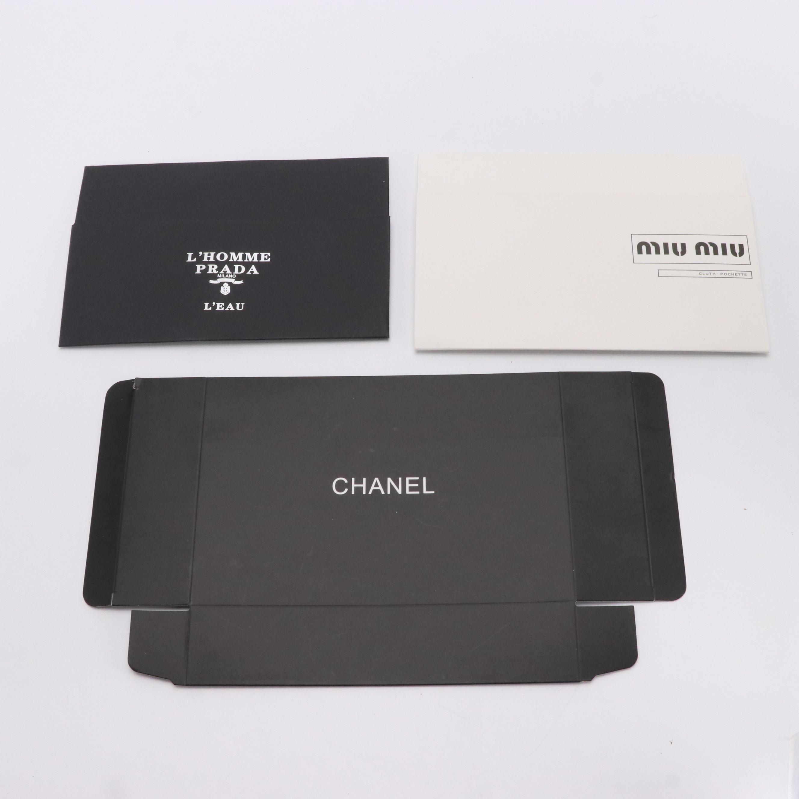 Designer Retail Box Packaging Including Chanel, Dior, Miu Miu, Fendi, More